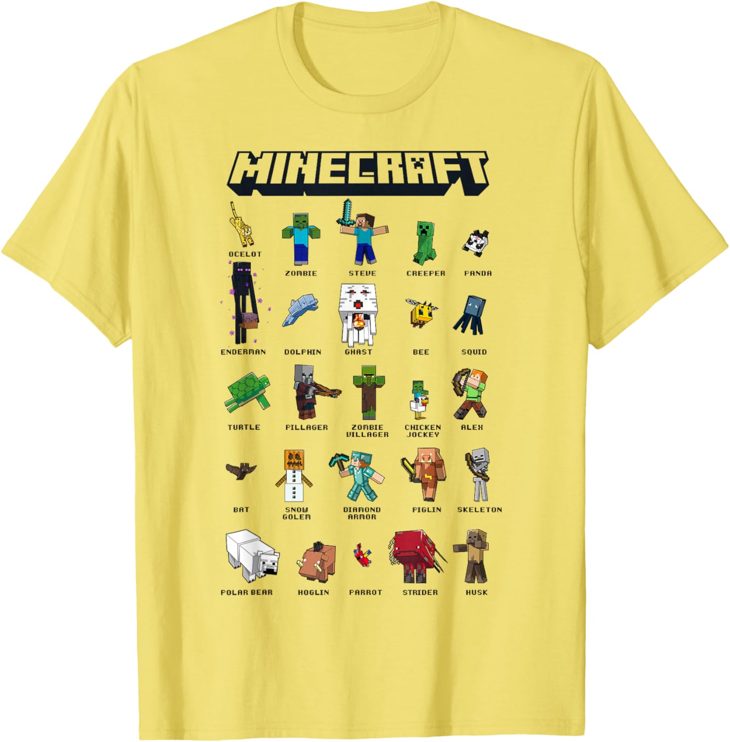 Minecraft Group Shot Poster Collage Style T-Shirt for Fans and Gamers - 9