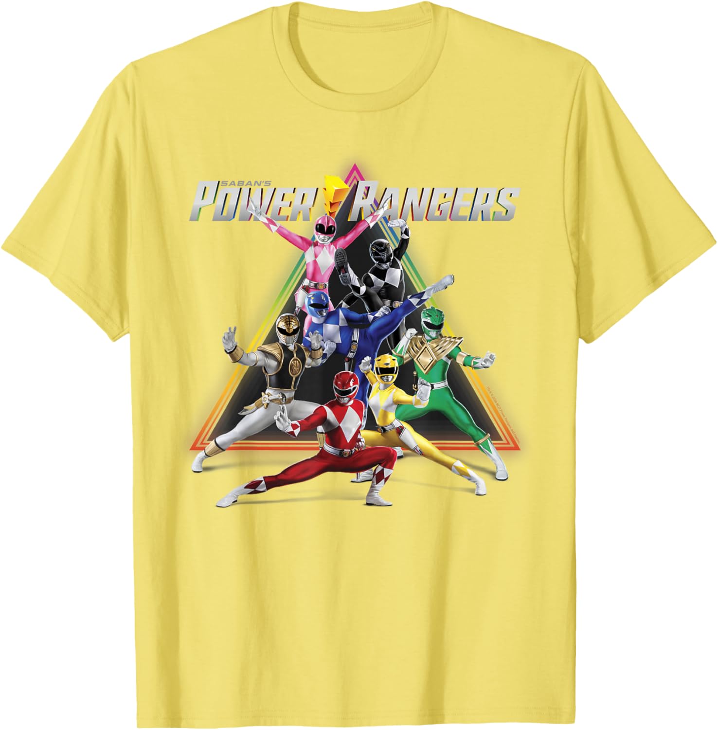 Power Rangers Rainbow Pyramid Retro T-Shirt for Fans and Collectors - 3