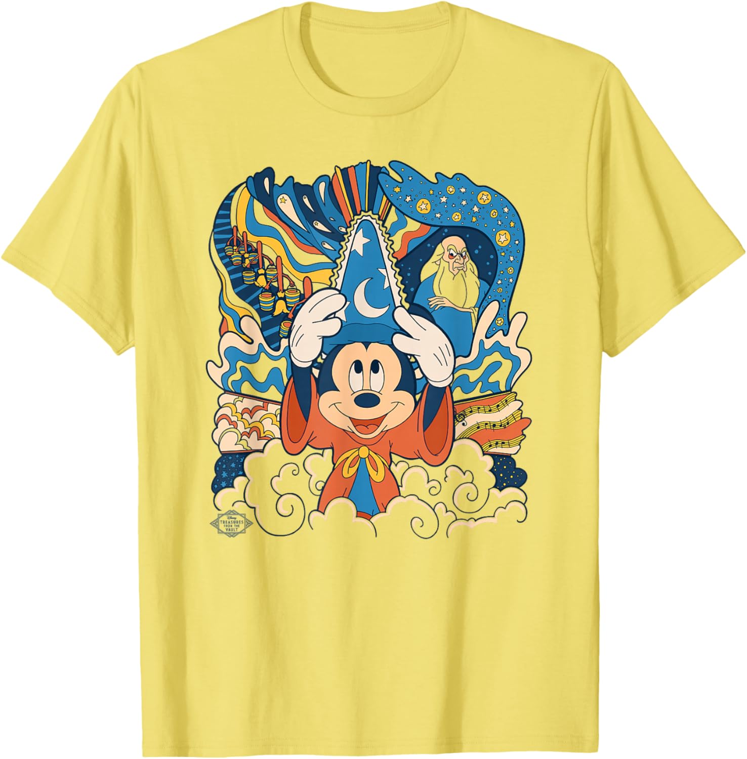 Disney Fantasia Mickey Mouse Sorcerer's Apprentice Retro T-Shirt for Fans - 11