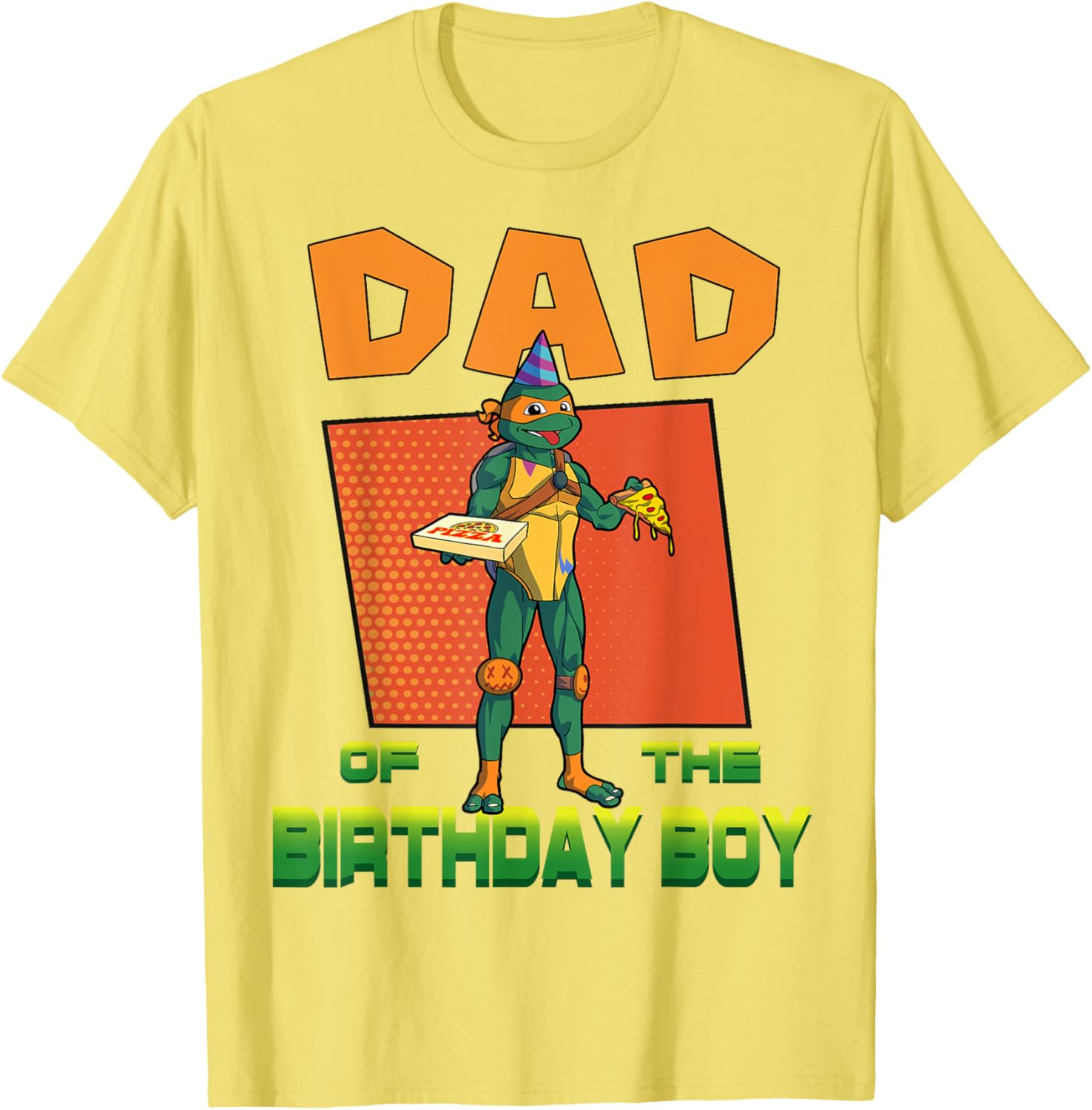 Mikey Daddy of the Birthday Boy Pizza T-Shirt for TMNT Fans - 3