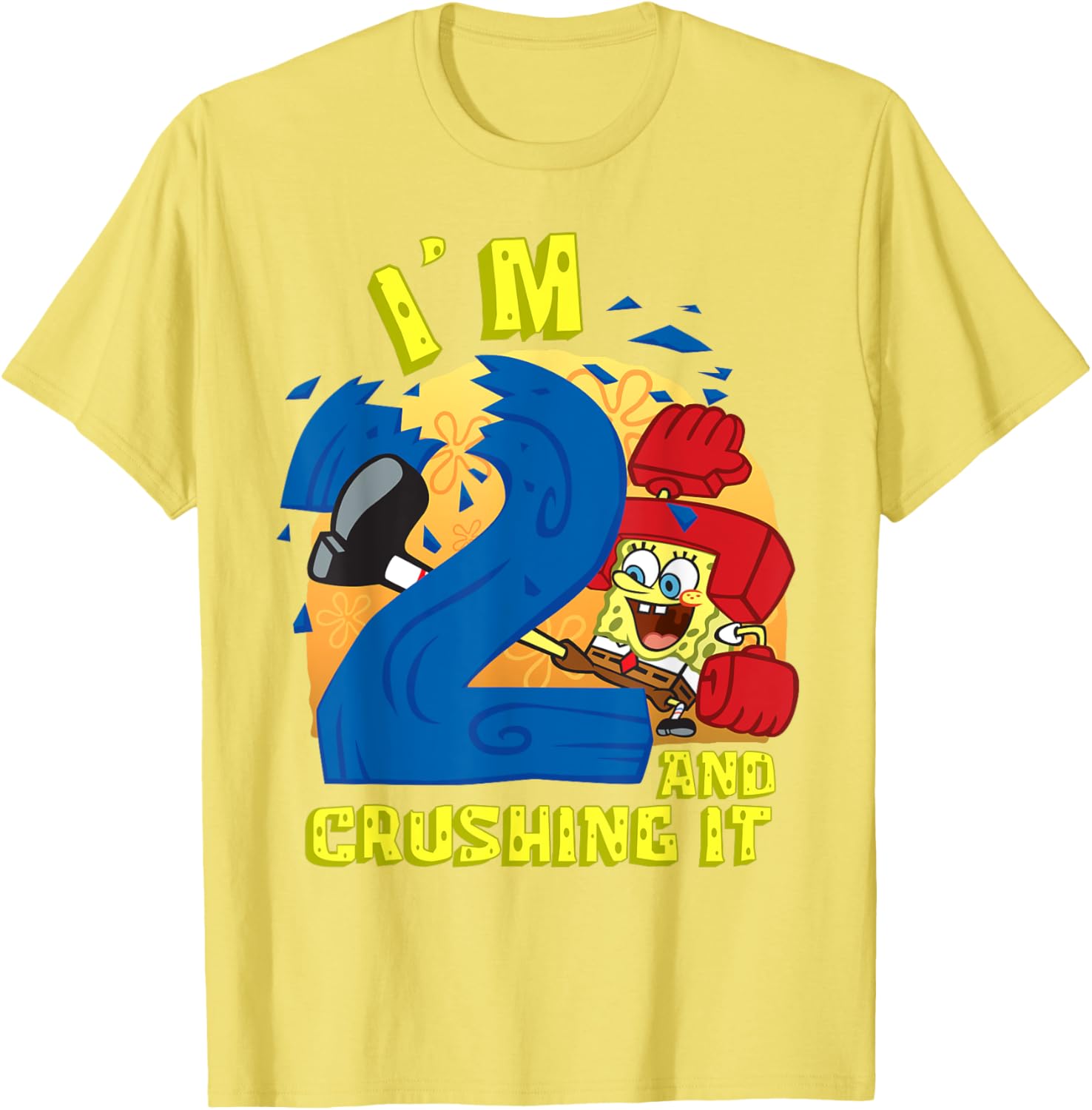 SpongeBob SquarePants 2nd Birthday Gift Crushing It T-Shirt for Kids - 8
