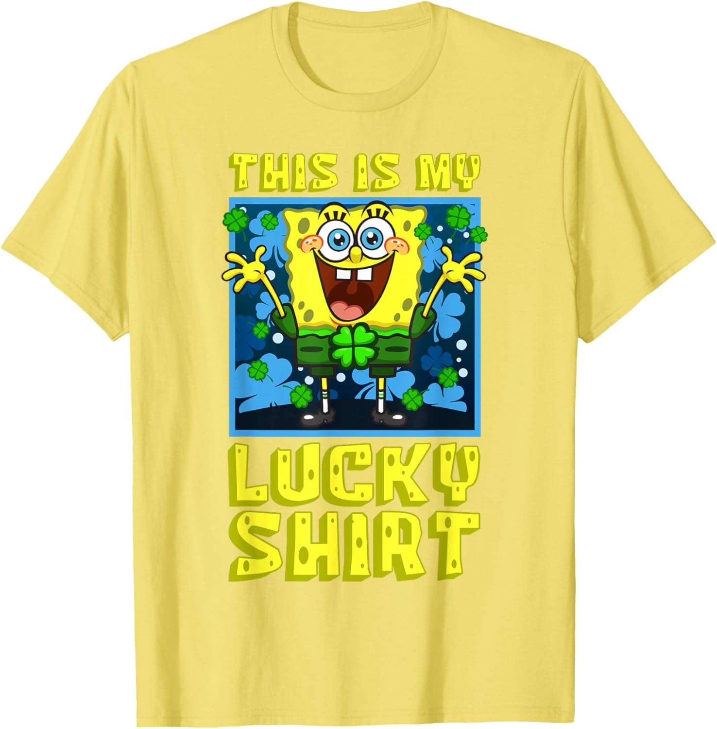 Mademark SpongeBob Lucky Shirt St Patrick's Day Clover Fun T-Shirt - 1
