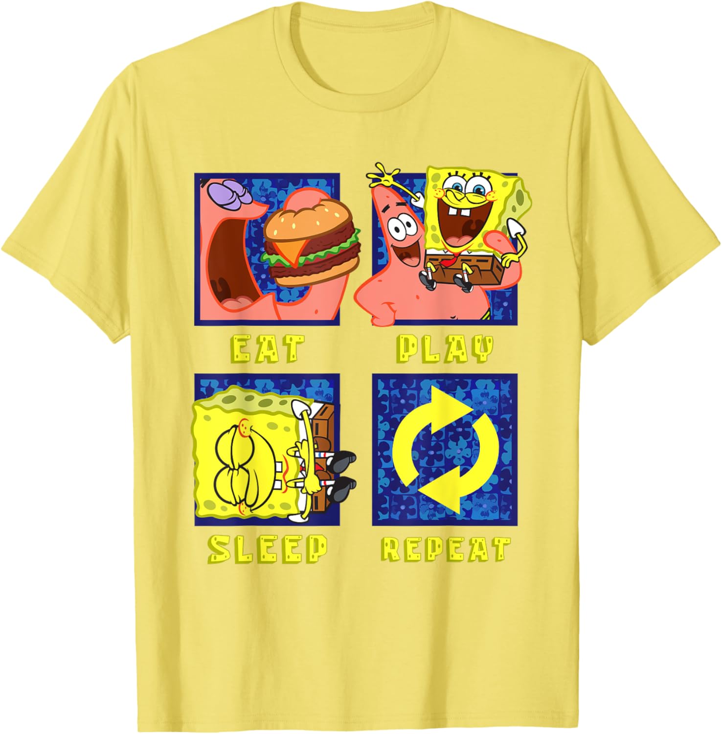 Mademark SpongeBob Eat Play Sleep Repeat Funny T-Shirt for Patrick Fans - 12