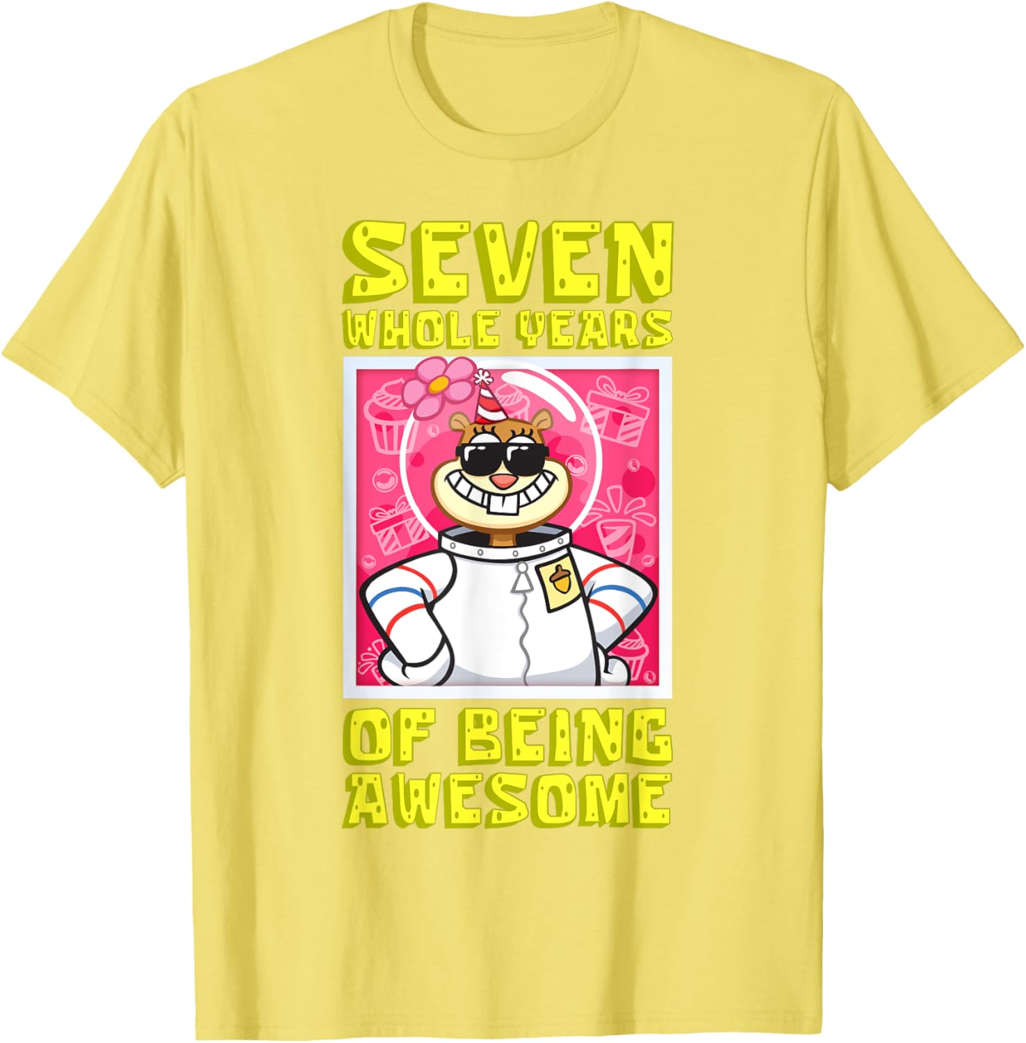 Mademark SpongeBob Sandy 7th Birthday Gift T-Shirt for Girls - 3