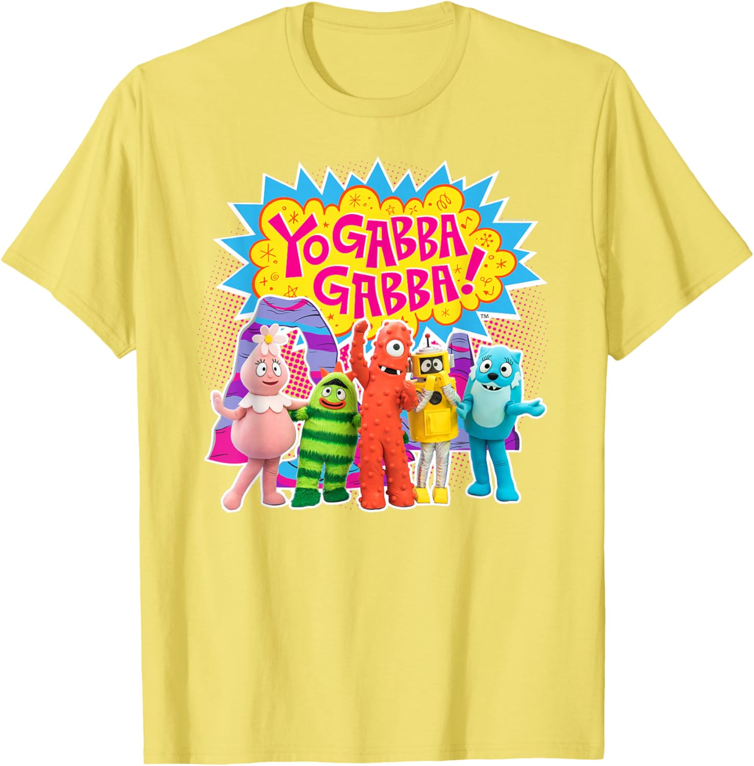 Yo Gabba Gabba Colorful Character Cutouts T-Shirt for Kids and Fans - 3