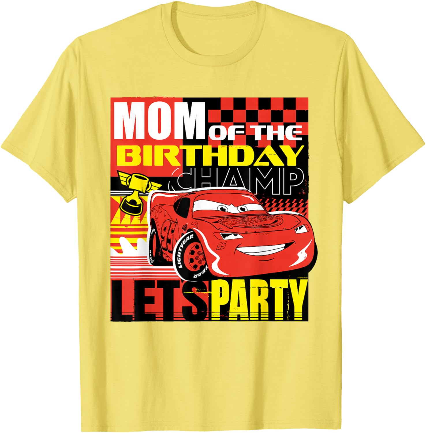 Disney Pixar Cars Mom of the Birthday Champ T-Shirt for Celebrating in Style - 4