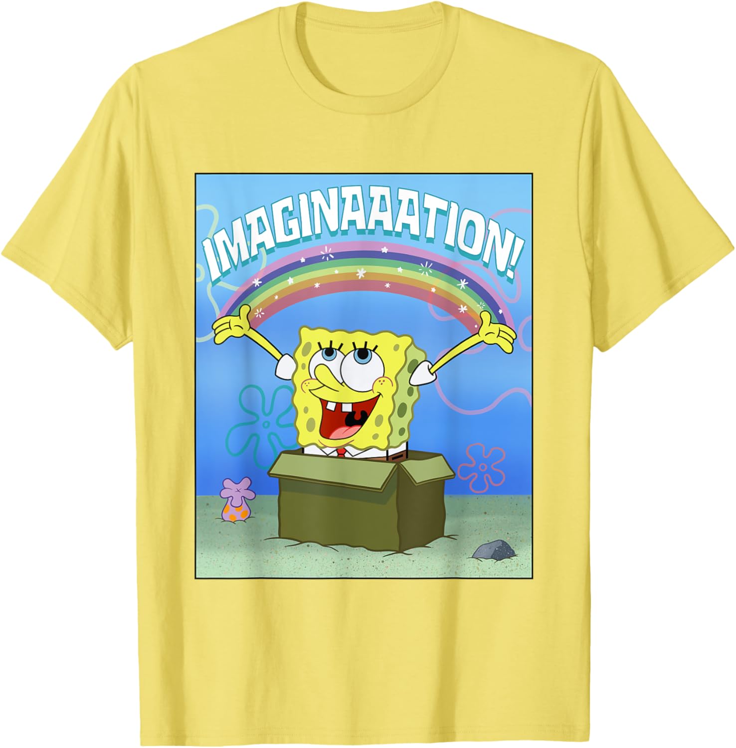 Mademark SpongeBob SquarePants Imaginaaation Box Funny T-Shirt for All Ages - 18
