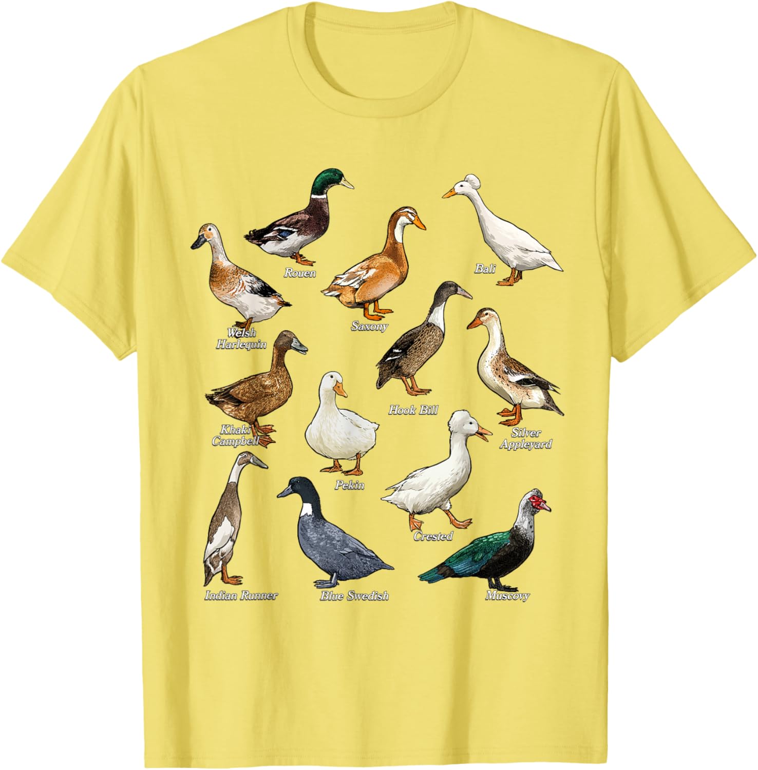Types of Duck Waterfowl T-Shirt for Duck Lovers and Nature Enthusiasts - 1