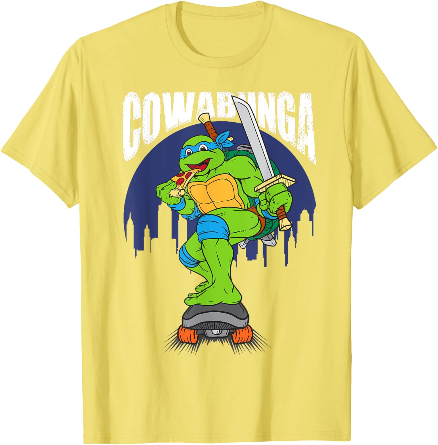 Cowabunga Leonardo on Skates T-Shirt - Fun Teenage Mutant Ninja Turtles Gear - 13