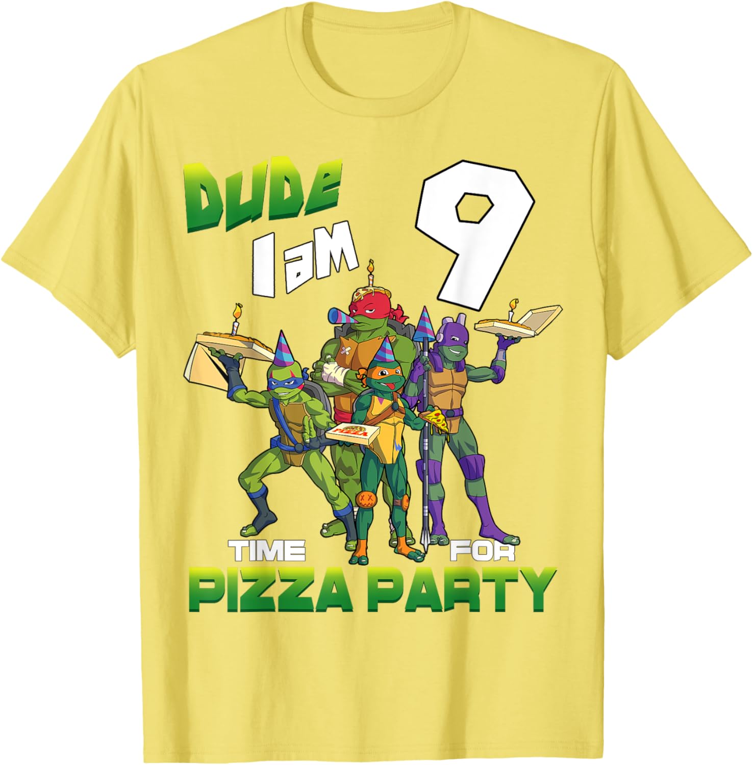 Mademark Teenage Mutant Ninja Turtles Pizza Party T-Shirt for 9-Year-Olds - 19