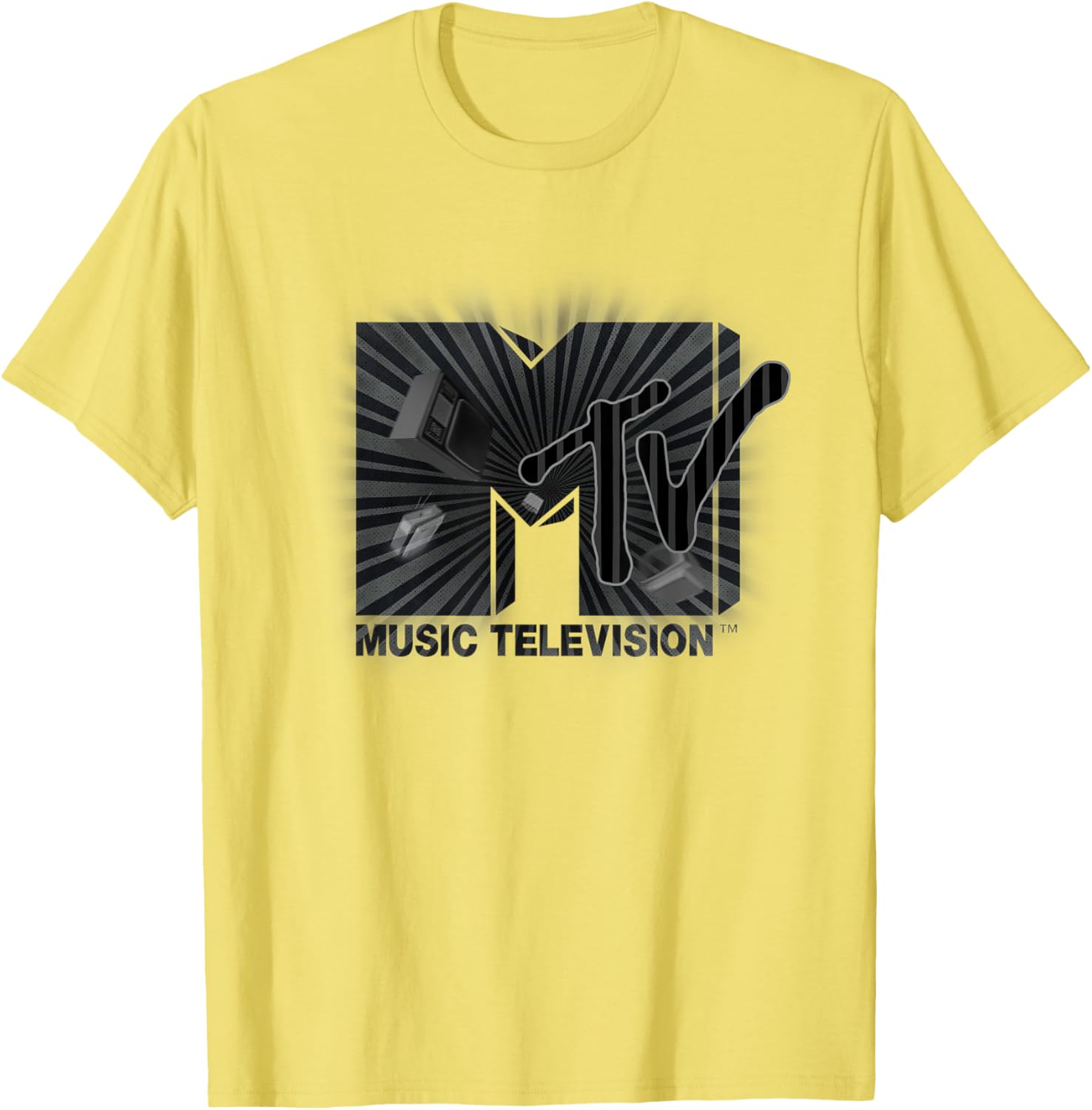 Mademark x MTV Vintage Logo T-Shirt with Old TV and Ham Radio Design - 3
