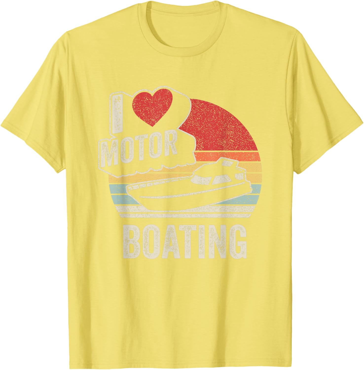 Vintage Retro I Love Motor Boating Funny T-Shirt for Boaters and Enthusiasts - 5