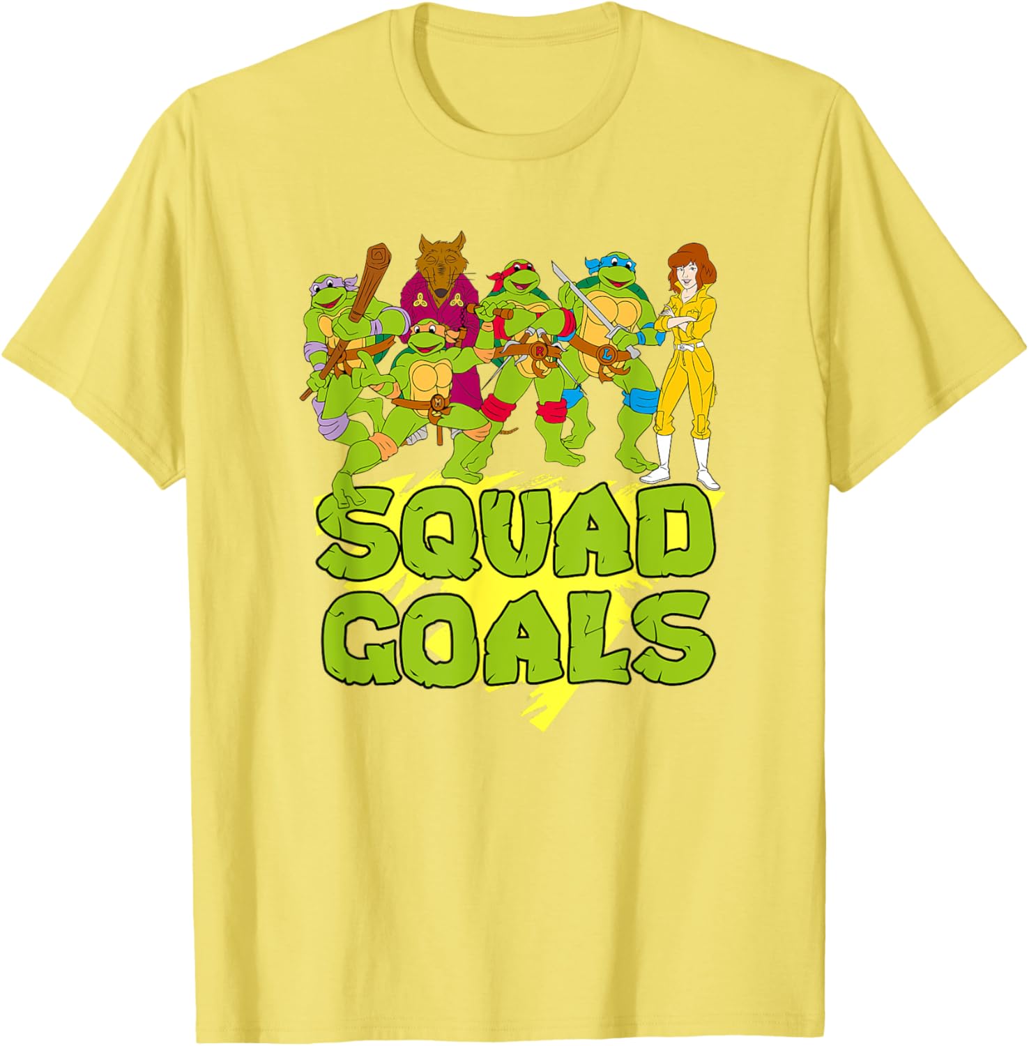 Mademark TMNT Squad Goals T-Shirt with Splinter and April for Fans - 14