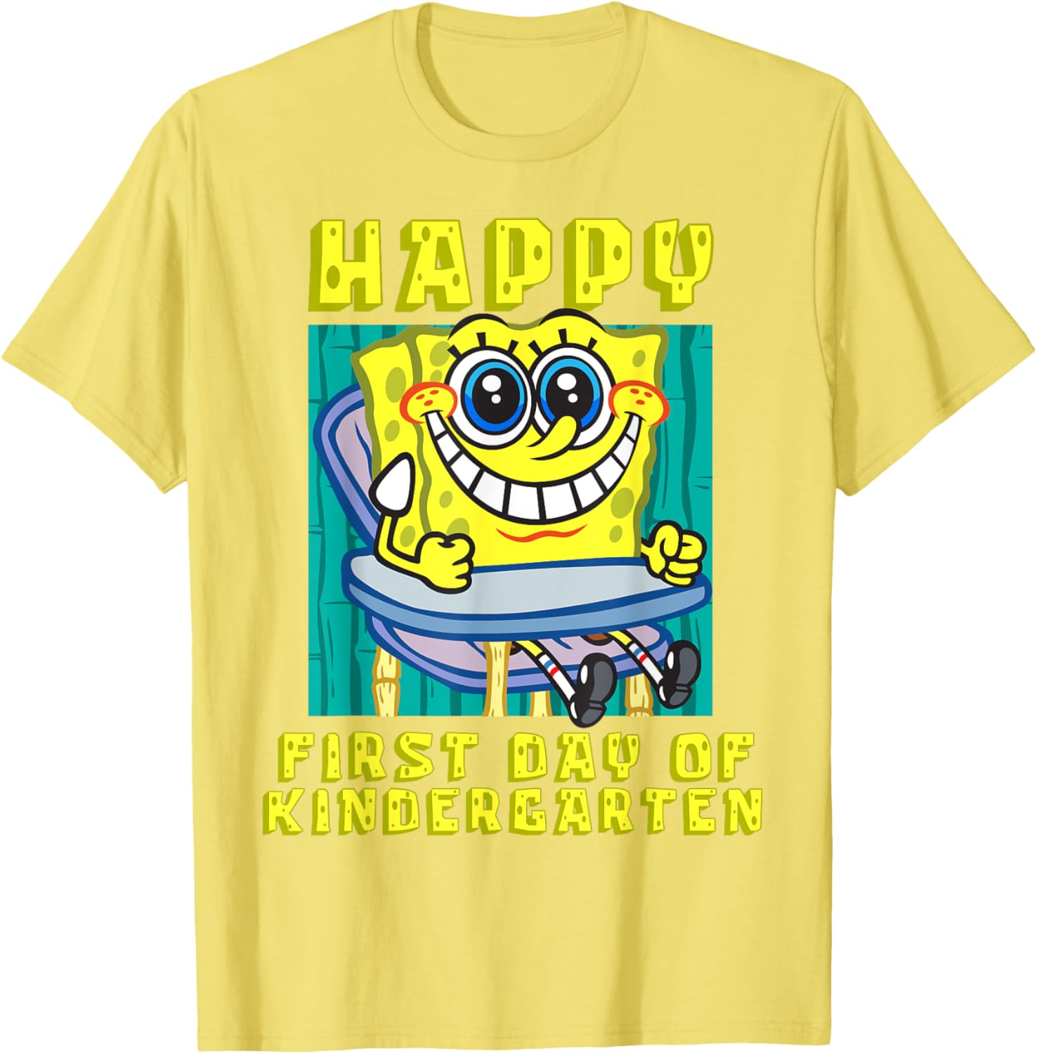 SpongeBob Happy First Day of Kindergarten T-Shirt for Boys and Girls - 14