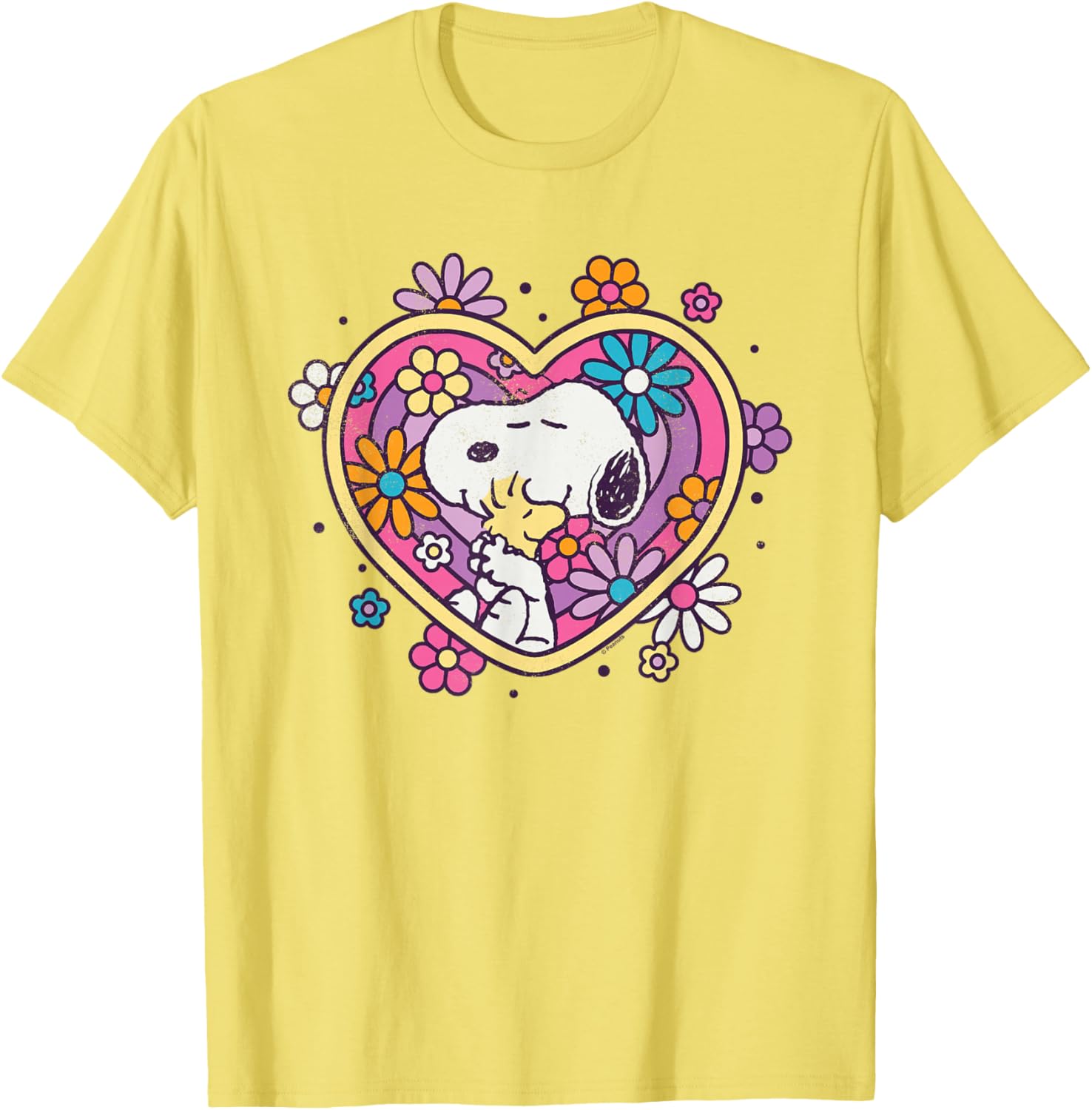 Peanuts Hug Heart Flowers T-Shirt Cute Apparel for Friends and Family - 6