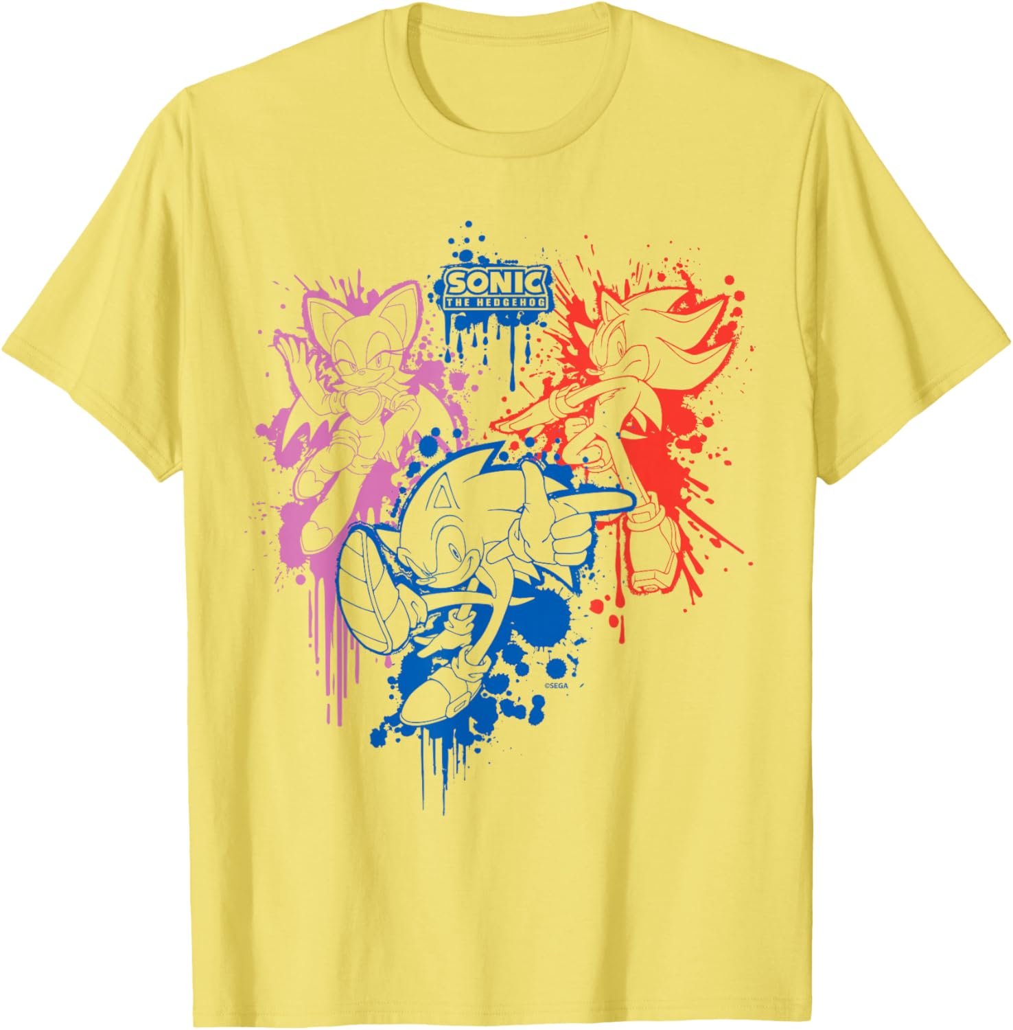 Sonic the Hedgehog Spray Paint T-Shirt Featuring Rouge Sonic and Shadow - 9