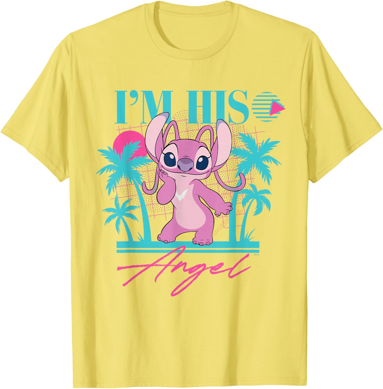 Disney Stitch Retro 90s Couples Matching I'm His Angel T-Shirt Fun Gift - 18