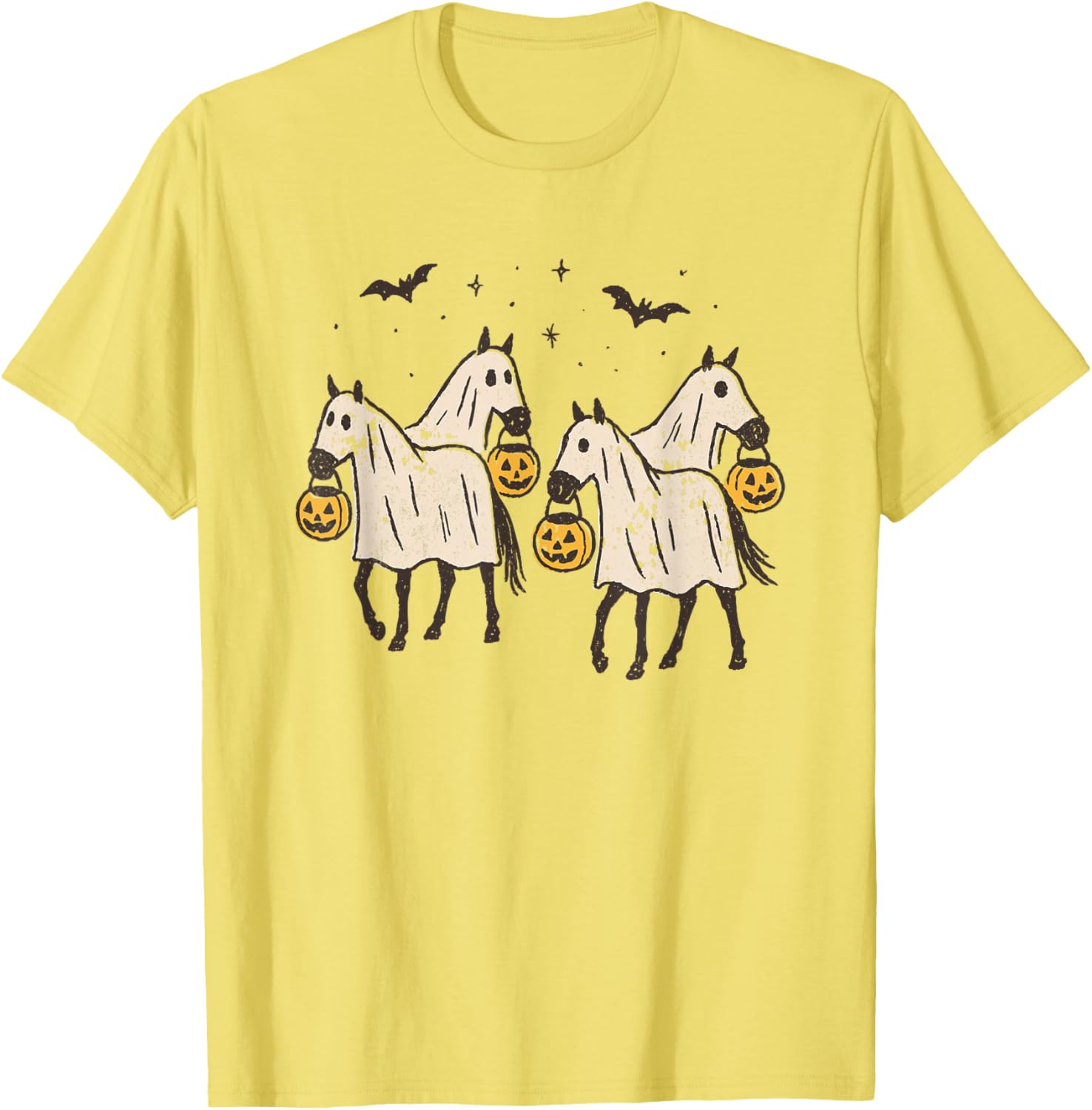 Cute Ghost Horses Halloween Trick or Treat T-Shirt for Kids and Adults - 9