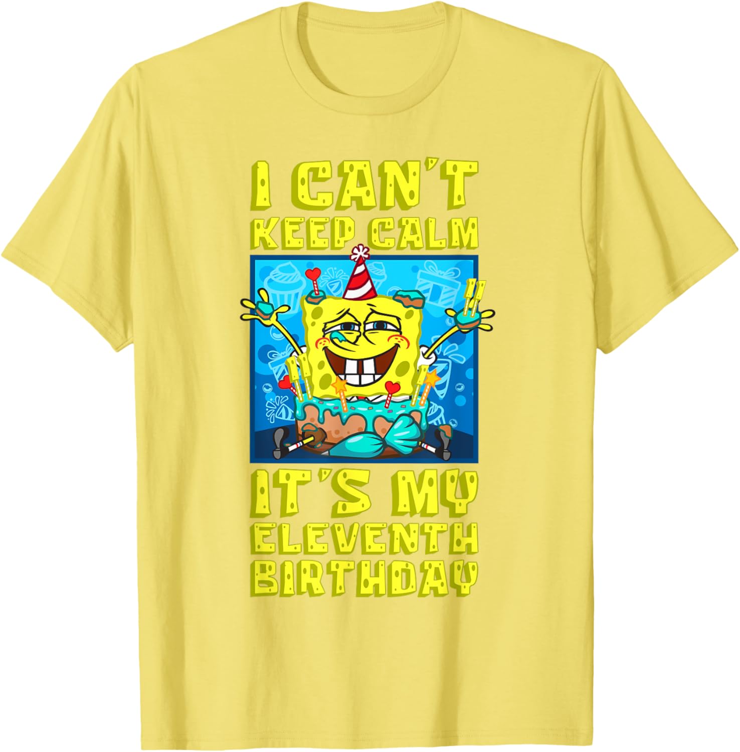 Mademark SpongeBob 11th Birthday T-Shirt for Boys - Fun and Playful Design - 16