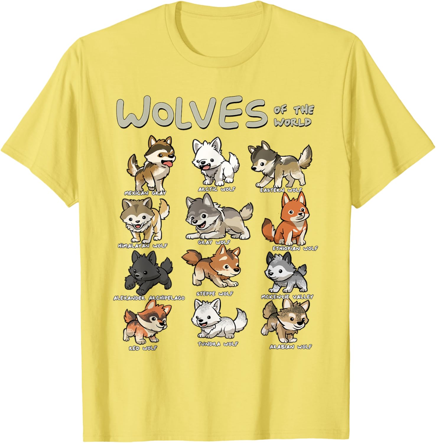 Charming Chibi Wolf T-Shirt for Animal Lovers - Cute Wolves Design - 18
