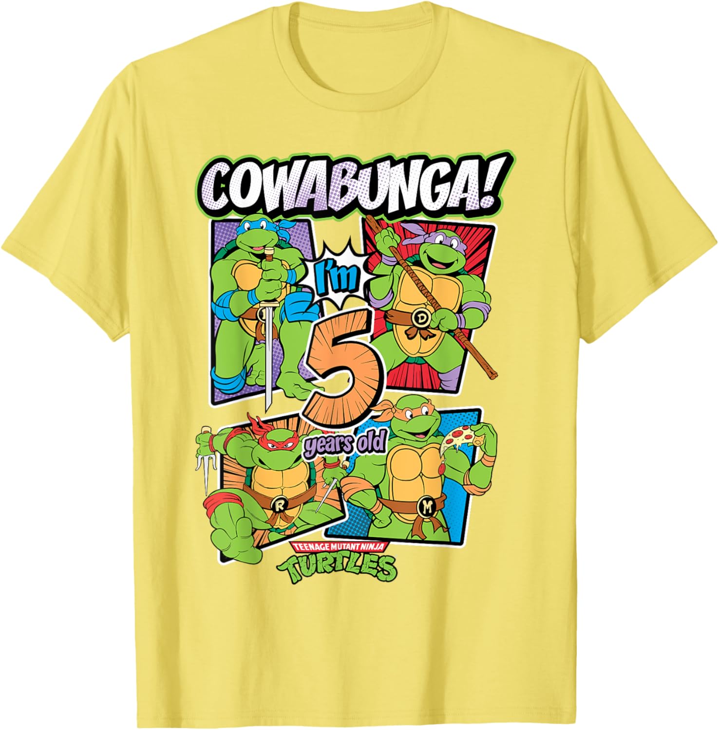Mademark Teenage Mutant Ninja Turtles Cowabunga I'm 5 Years Old T-Shirt - 3
