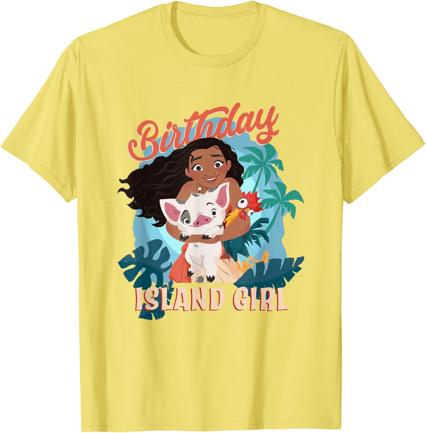 Disney Moana Island Girl T-Shirt with Pua and Hei Hei Big Logo - 2