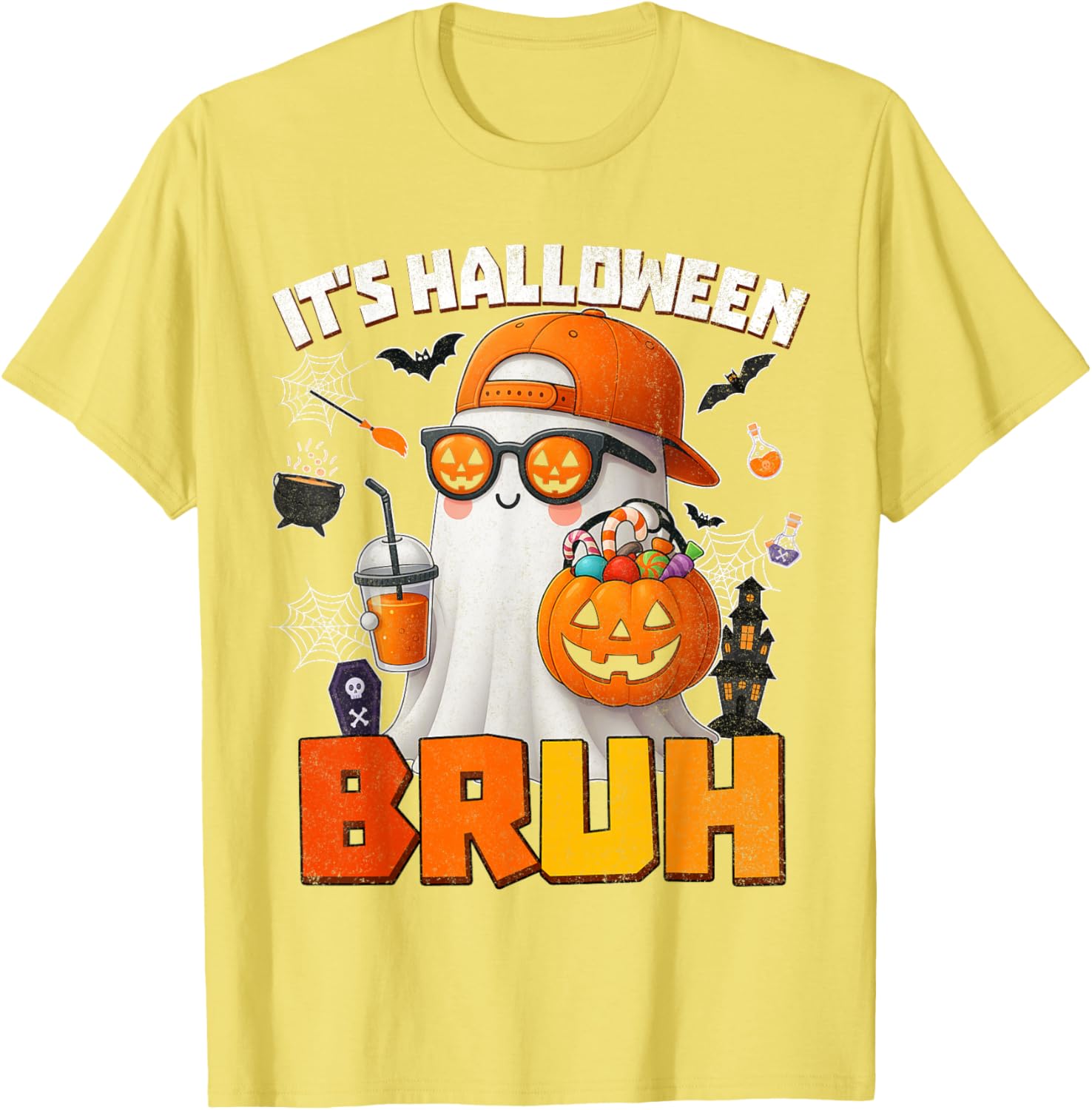 Funny Halloween Boo Ghost Pumpkin Costume T-Shirt for Kids and Men - 6