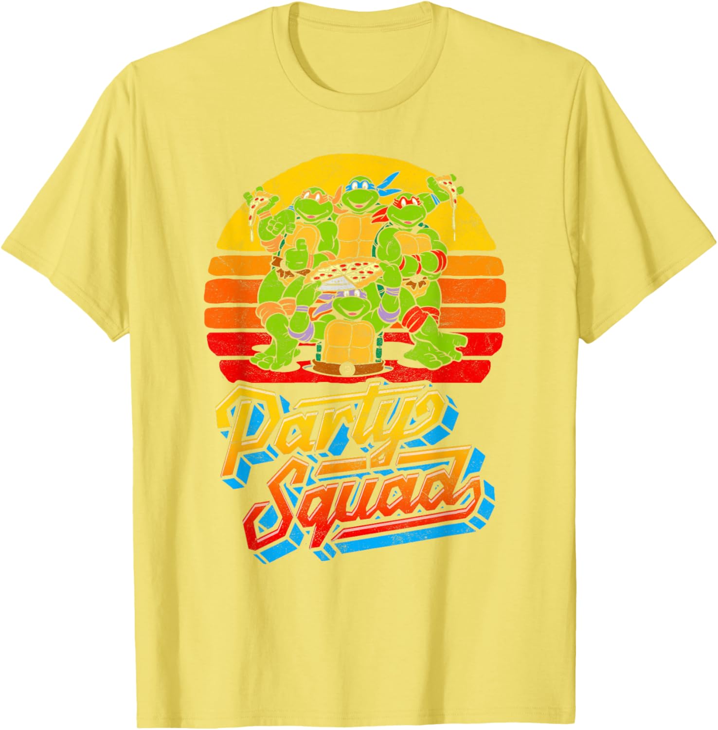 Mademark TMNT Vintage 80s Pizza Friends Distressed T-Shirt for Fans - 4