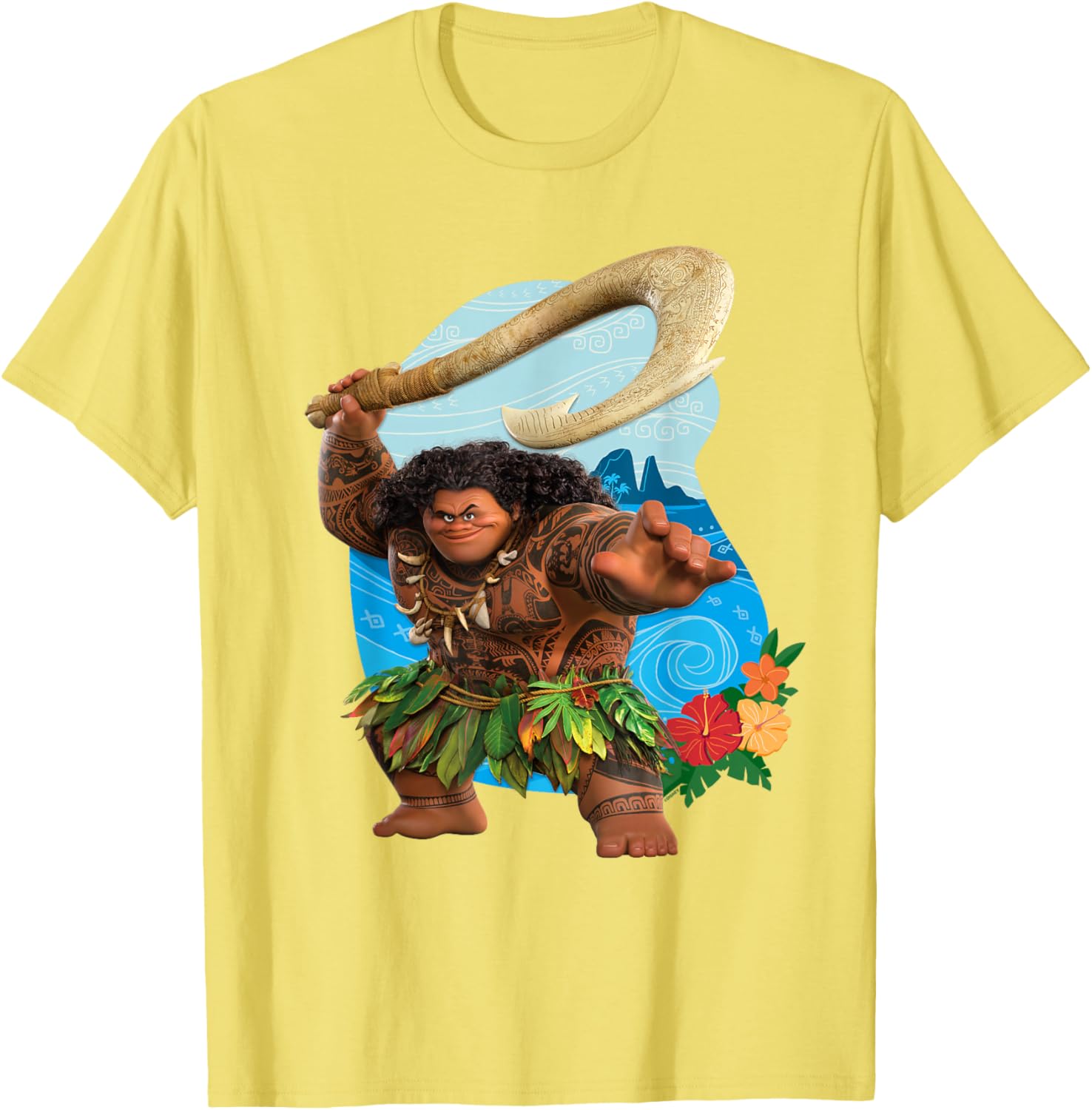 Disney Moana 2 Maui Tropical Island Adventure T-Shirt with Fish Hook - 11