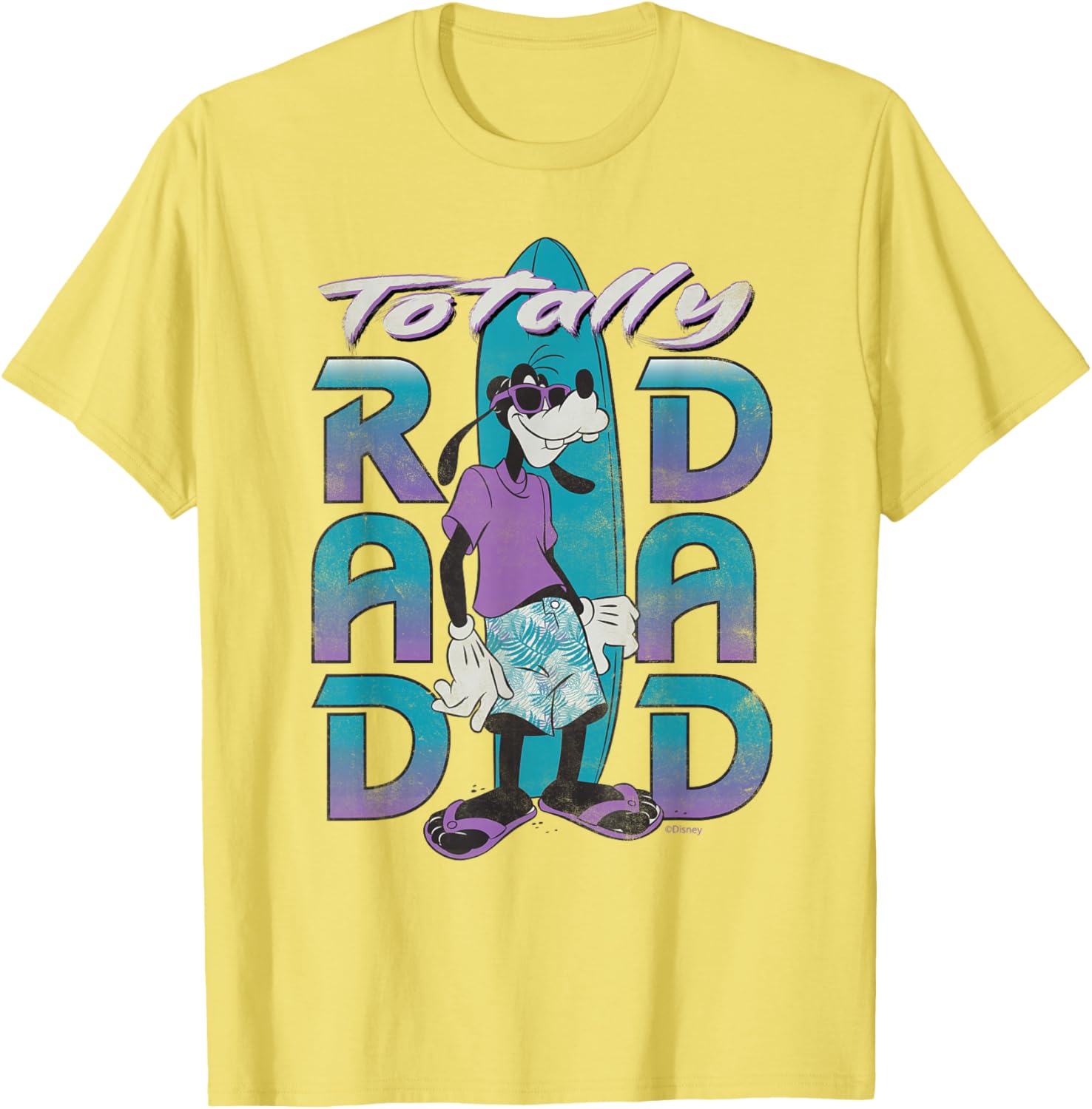 Disney Goofy Totally Rad Dad Surfing Distressed T-Shirt for Father's Day - 16