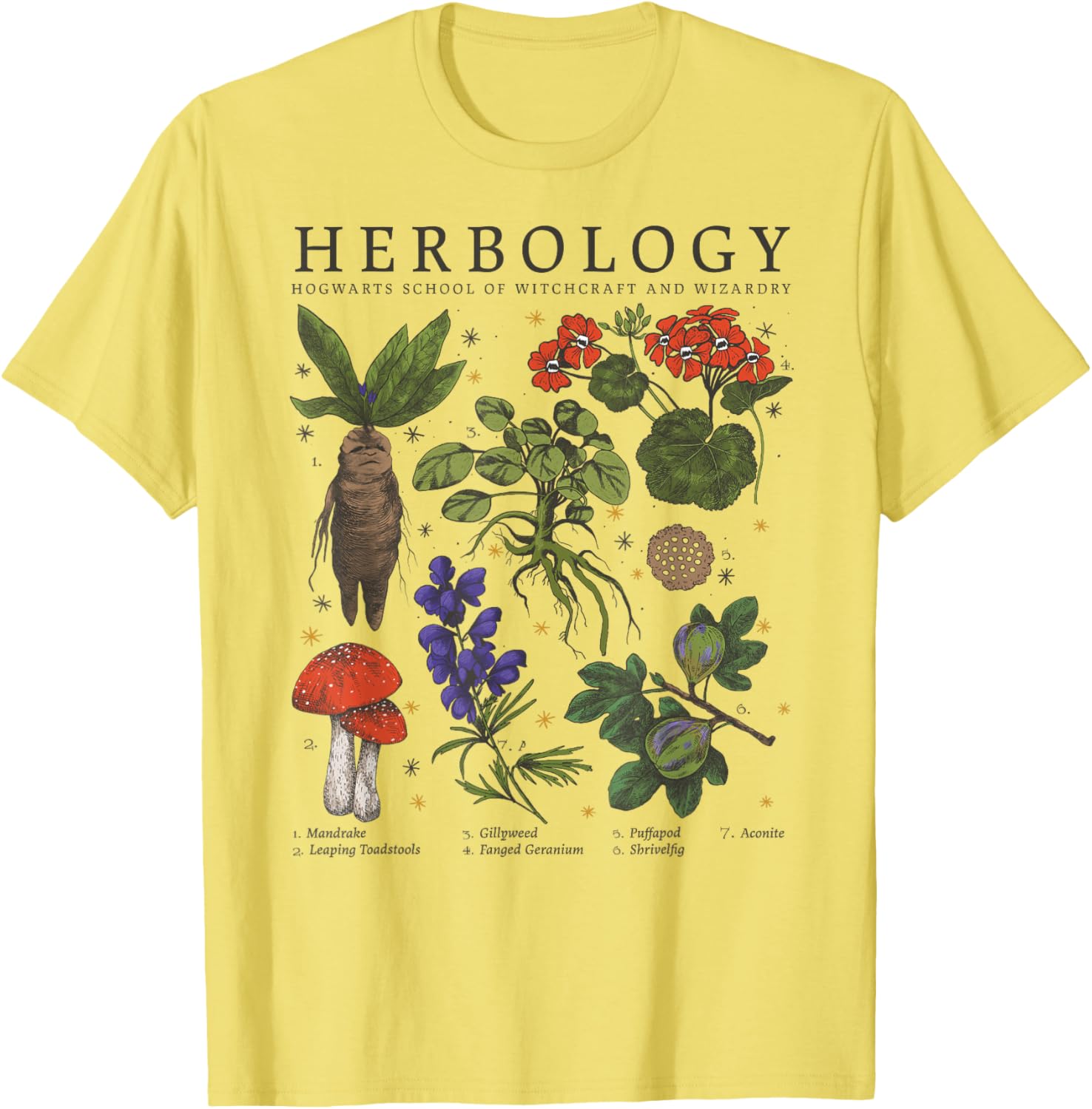 Harry Potter Herbology Plants T-Shirt for Fans - Stylish Short Sleeve - 1