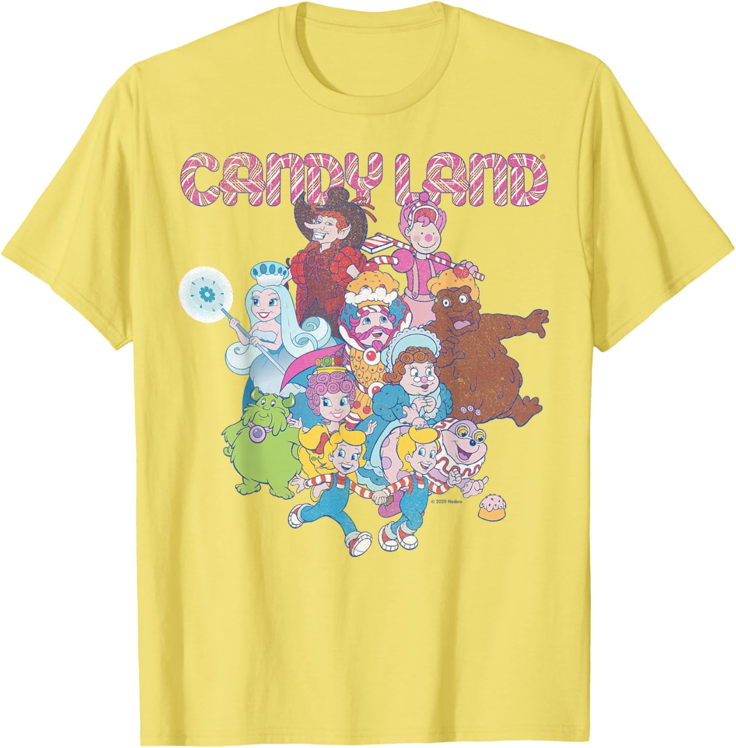 Candy Land Retro Game Characters Group Shot Logo T-Shirt for Fun Lovers - 1