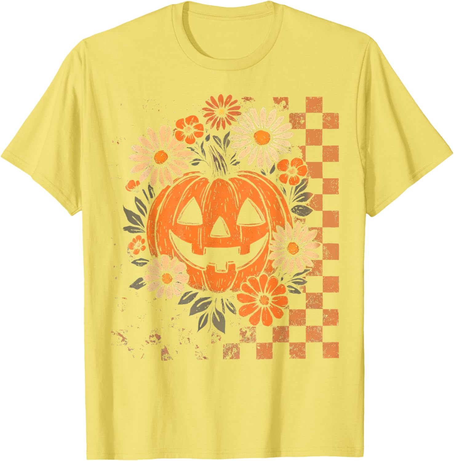 Vintage Floral Boho Pumpkin Halloween T-Shirt for Fall Fun - 21