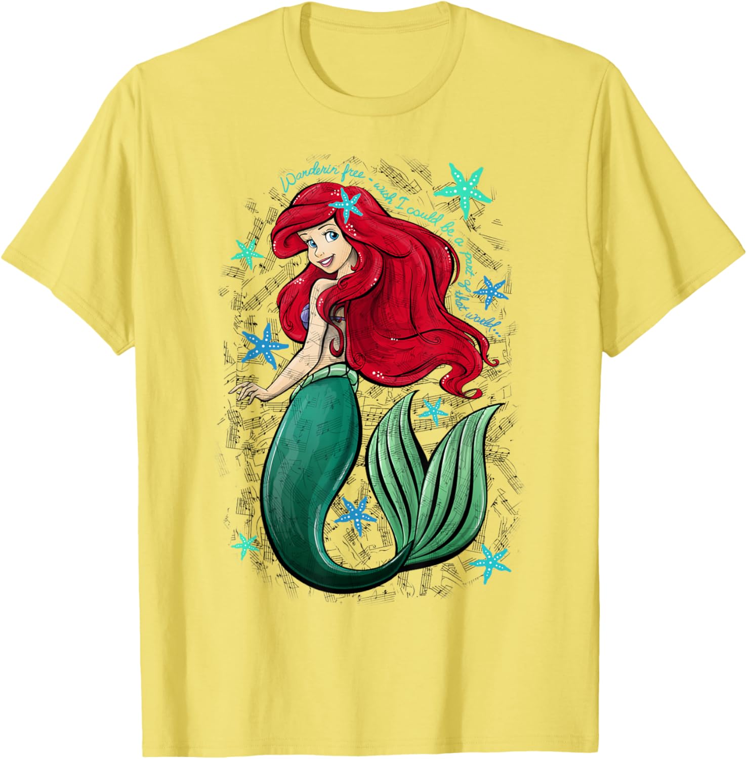 Disney Little Mermaid Ariel Music Notes T-Shirt for Fans of Disney Magic - 10