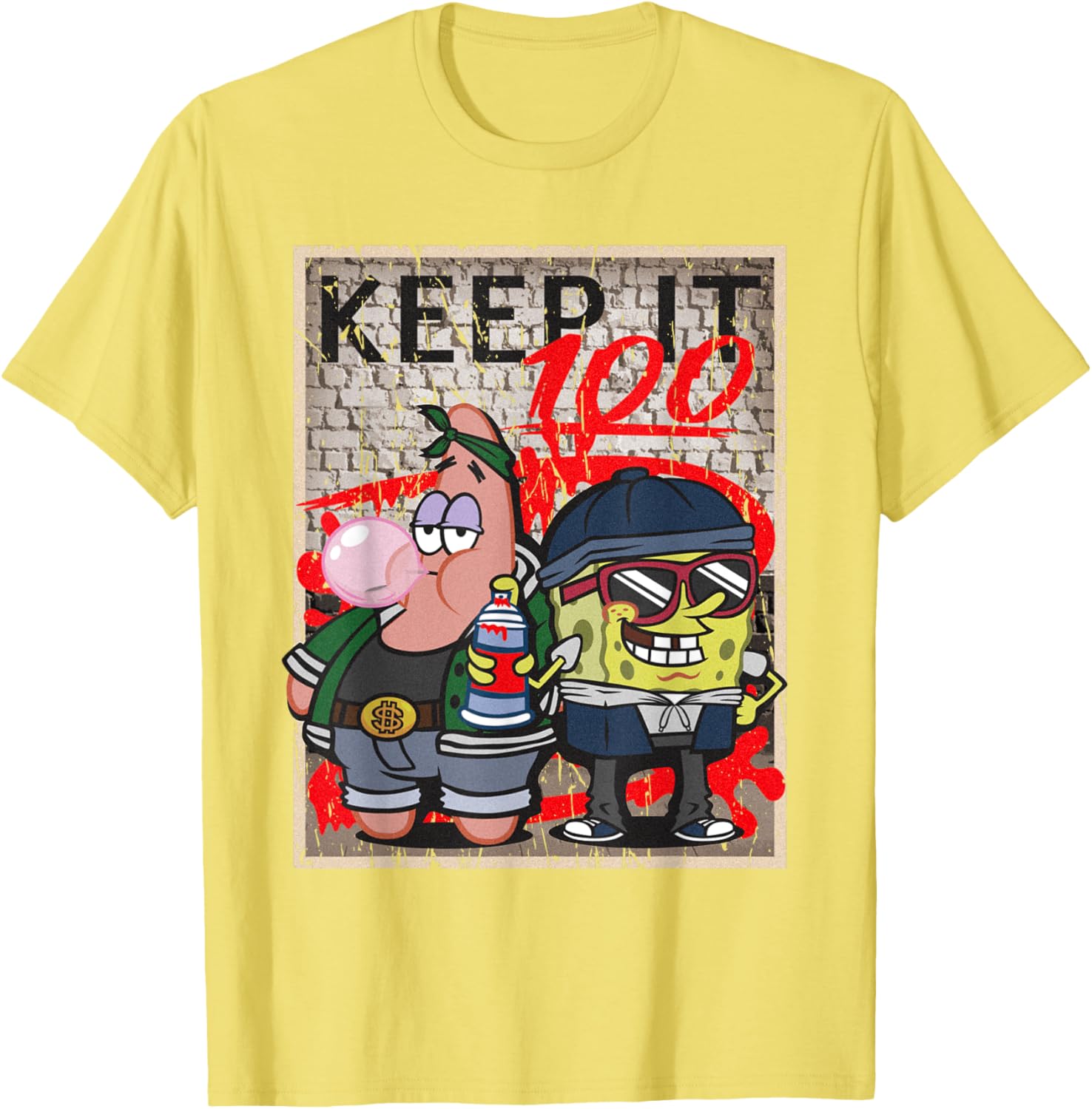 Mademark x SpongeBob SquarePants Hip Hop Graffiti T-Shirt for Fans - 15