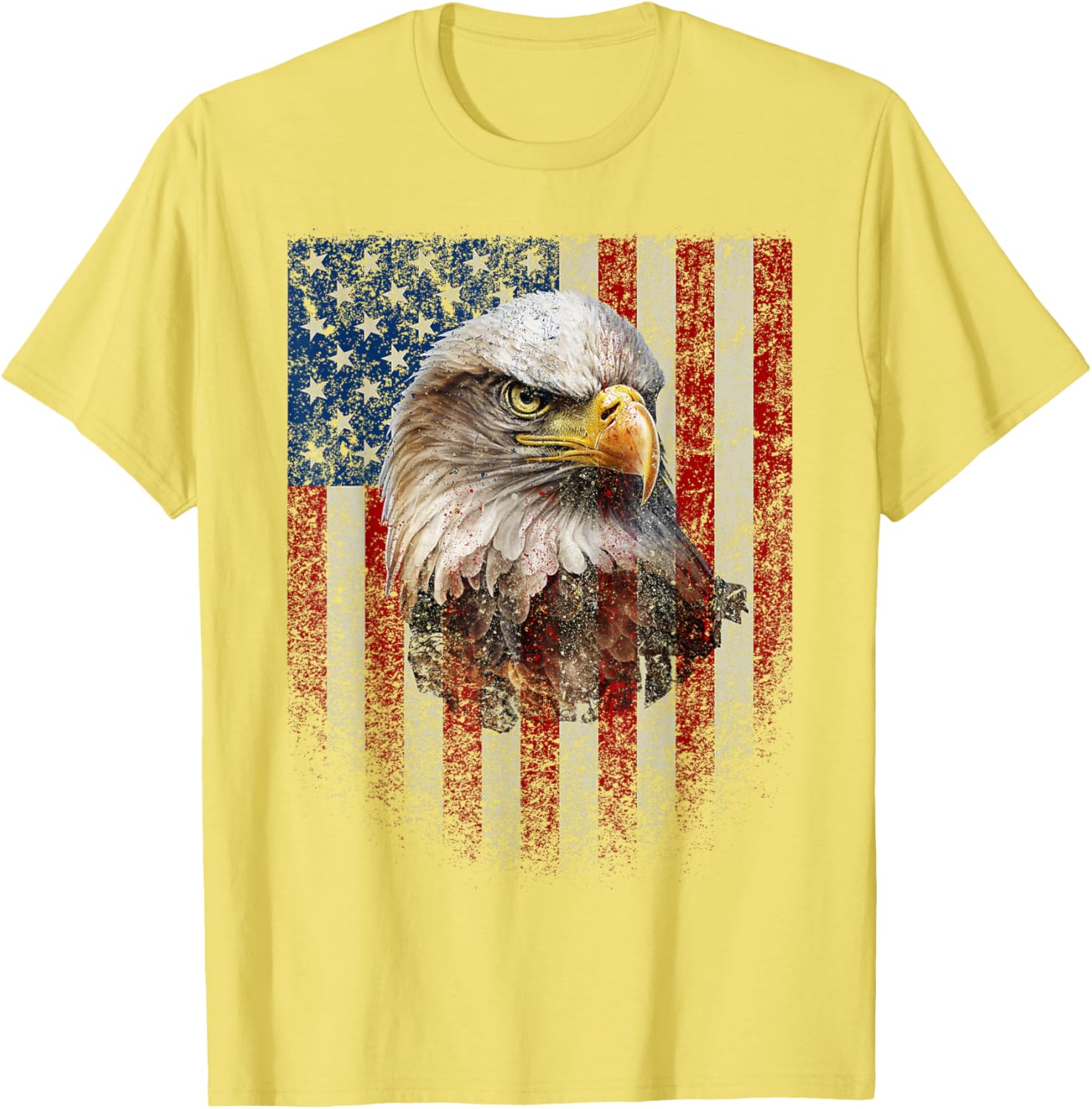 American Flag Bald Eagle T-Shirt Patriotic Red White Blue Apparel - 2