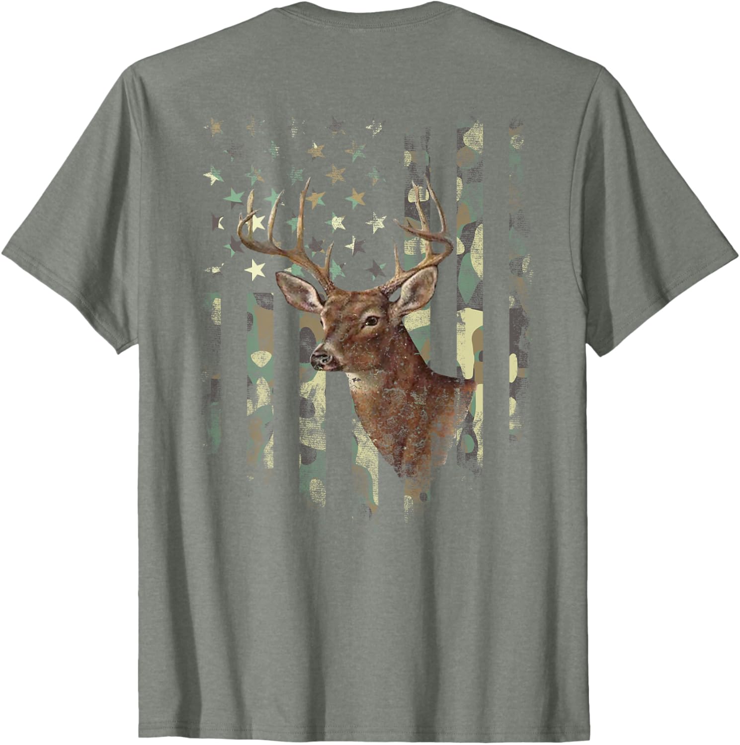 American Flag Deer Hunting Camo T-Shirt for Men, Women, and Kids - 18
