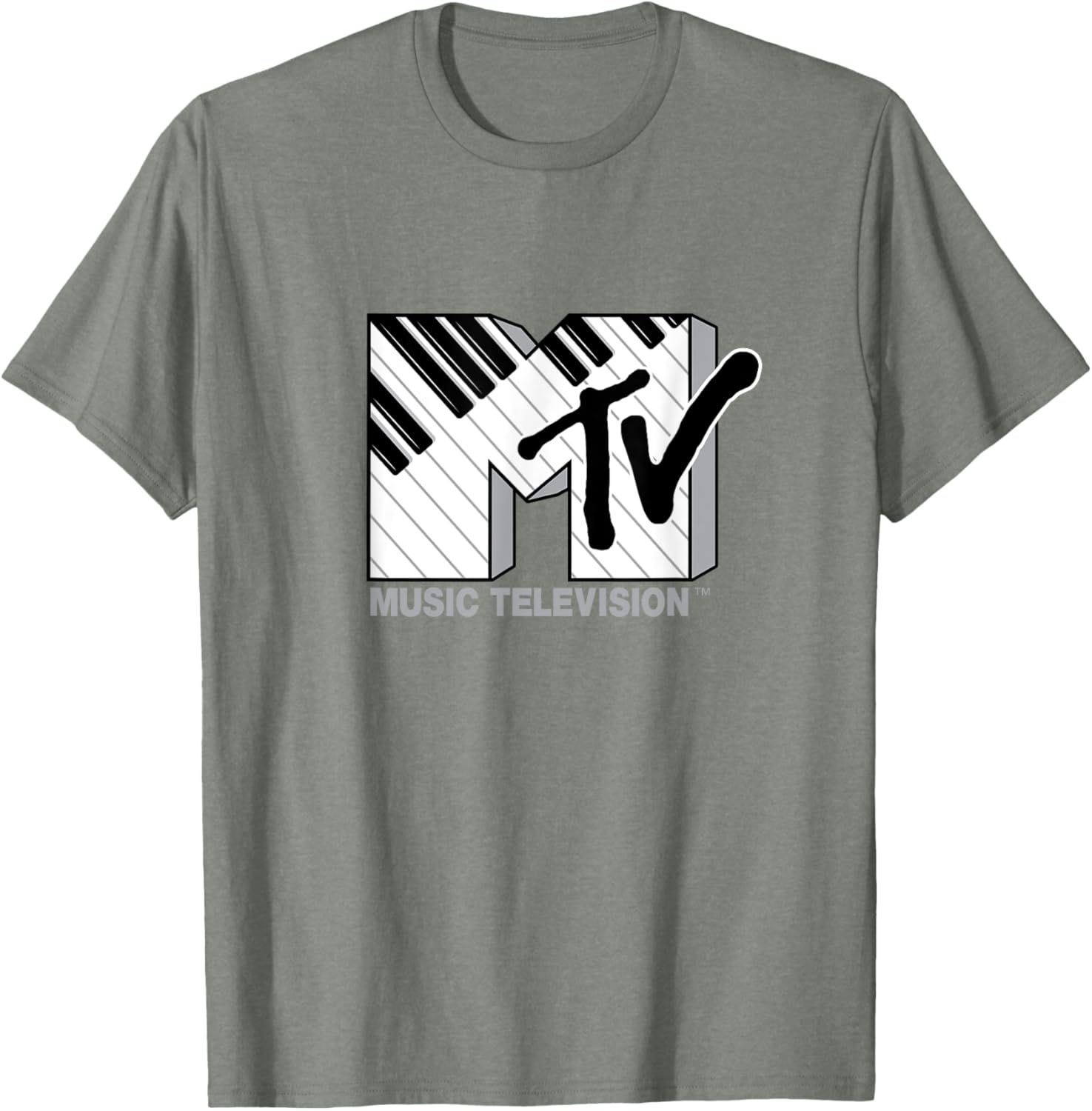 Mademark x MTV Official Logo T-Shirt with Black and White Piano Keys - 7