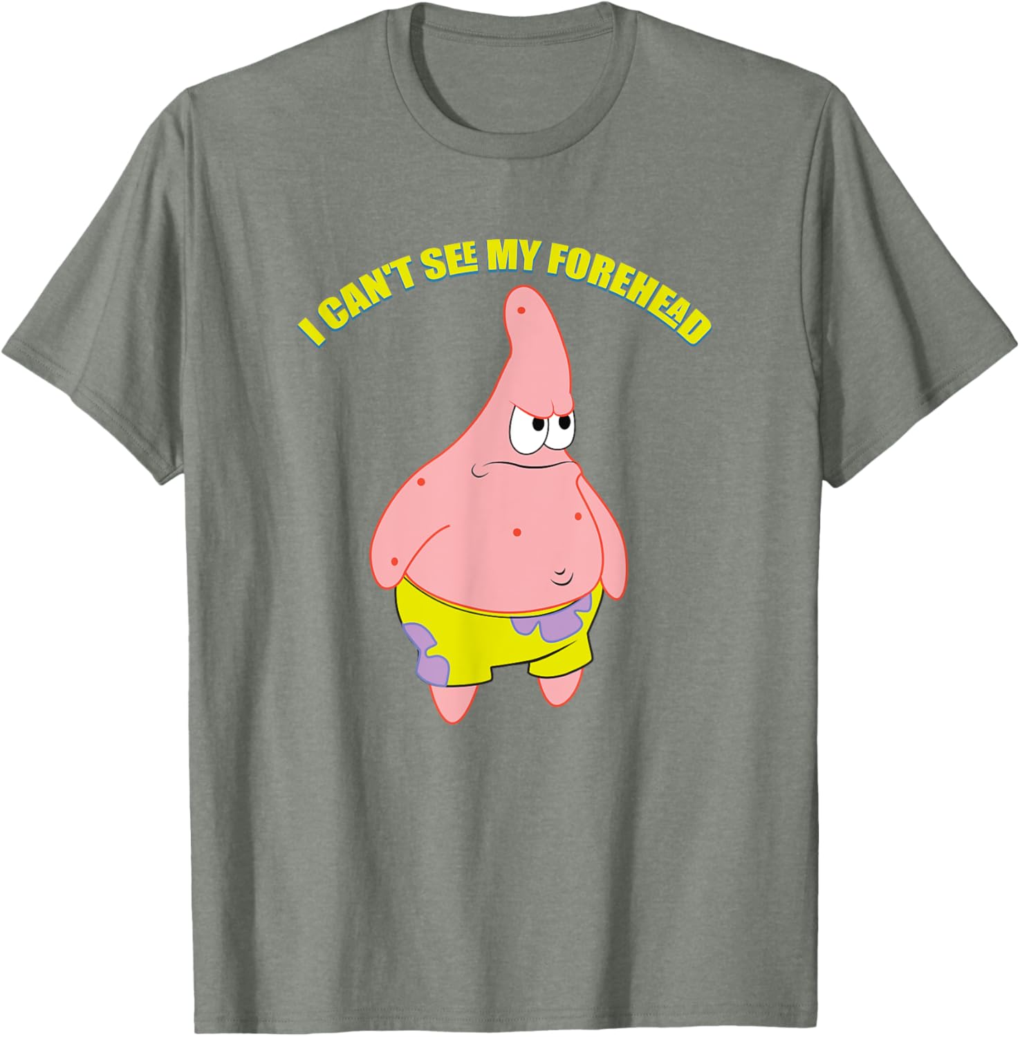 Mademark Patrick Star T-Shirt - Funny I Can't See My Forehead Design - 15