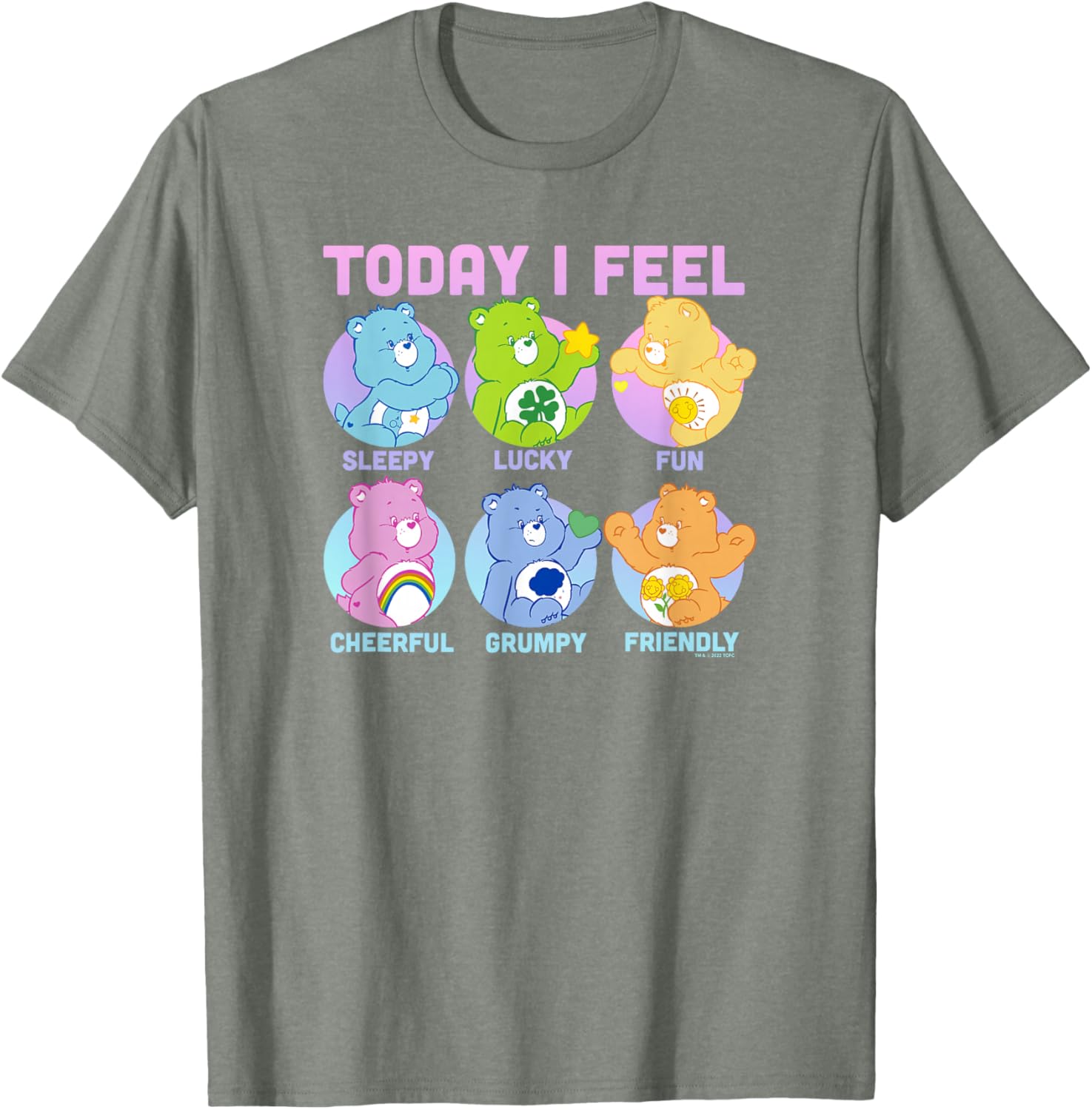 Vintage Neon Care Bears Emotions Box Ups T-Shirt for Fun Fashion - 3
