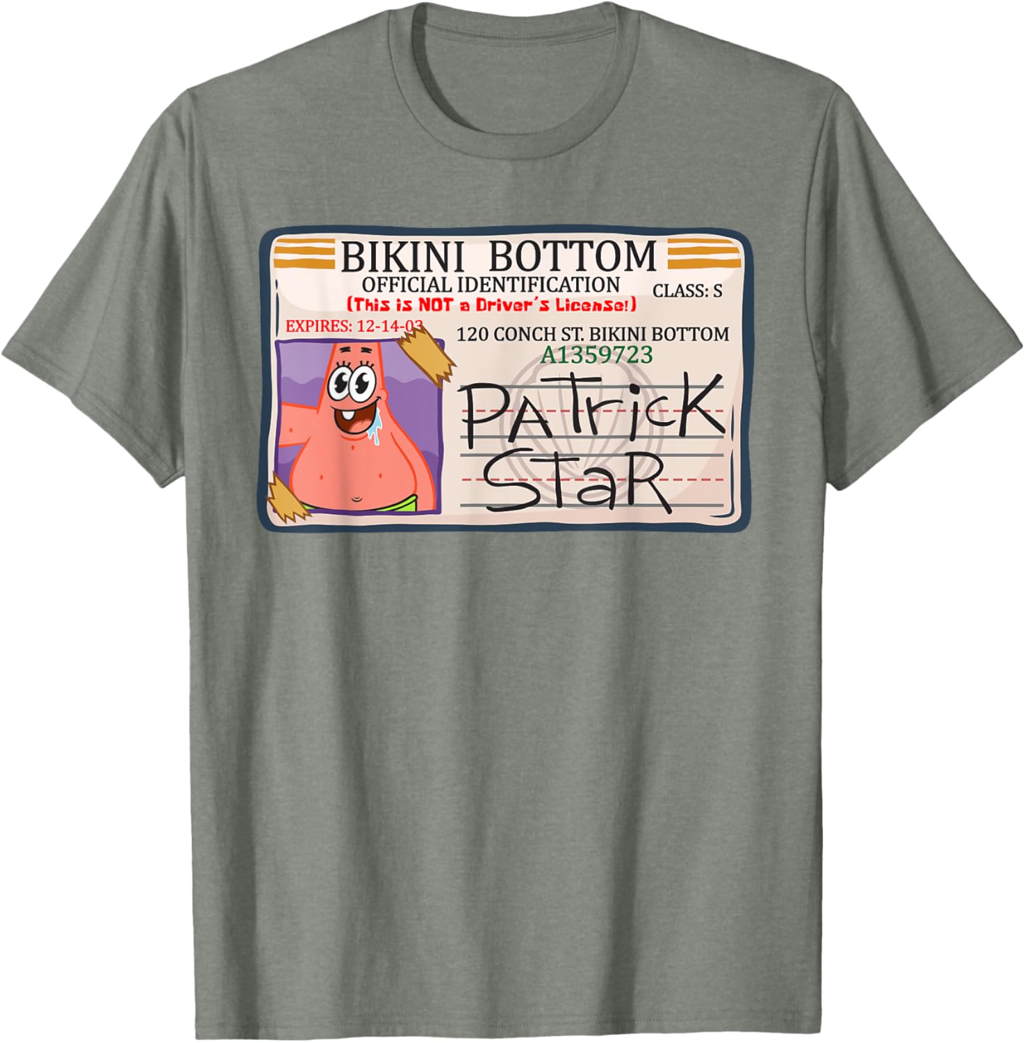 Mademark x SpongeBob Bikini Bottom Patrick Star Driving License T-Shirt - 17