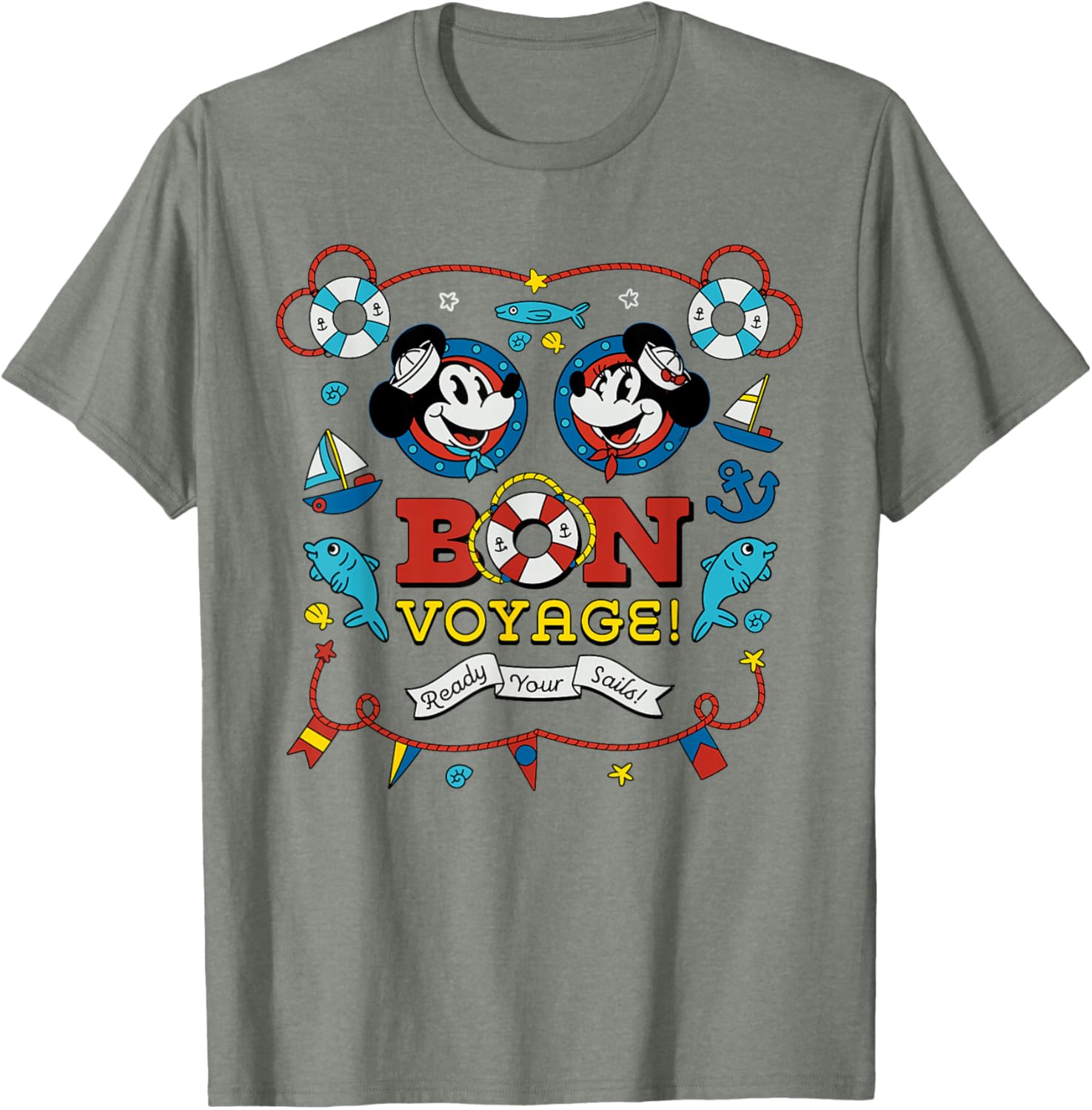 Disney Cruise Mickey and Minnie Mouse Bon Voyage Vacation T-Shirt - 11