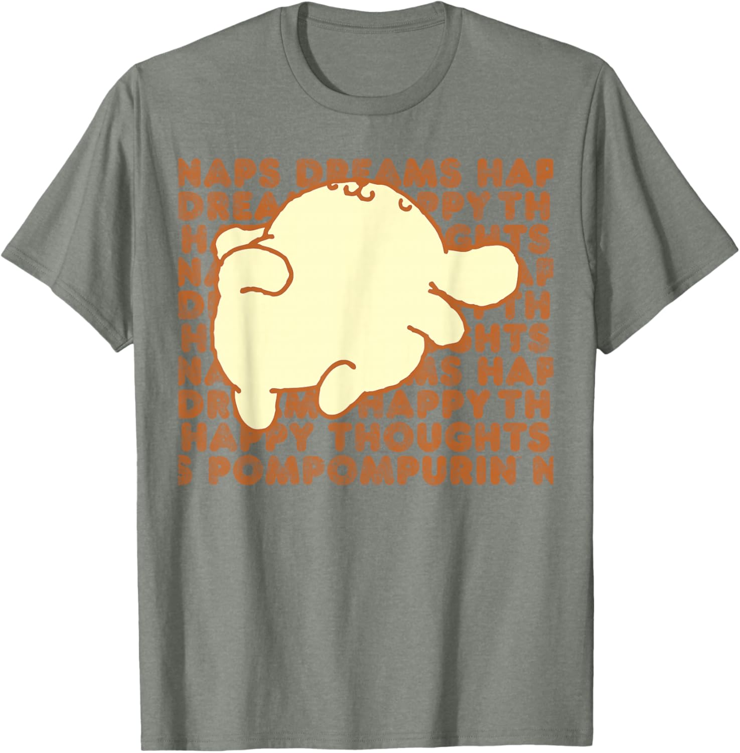Pompompurin Happy Thoughts Nap Time T-Shirt for Cozy Relaxation - 3