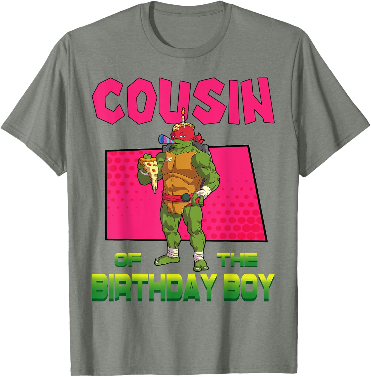 Mademark Teenage Mutant Ninja Turtles Raphael Birthday Pizza Party T-Shirt - 14