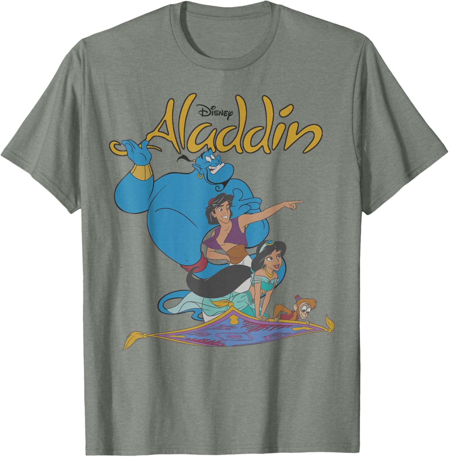 Disney Aladdin Vintage Group Shot Logo T-Shirt for Fans of Adventure - 4