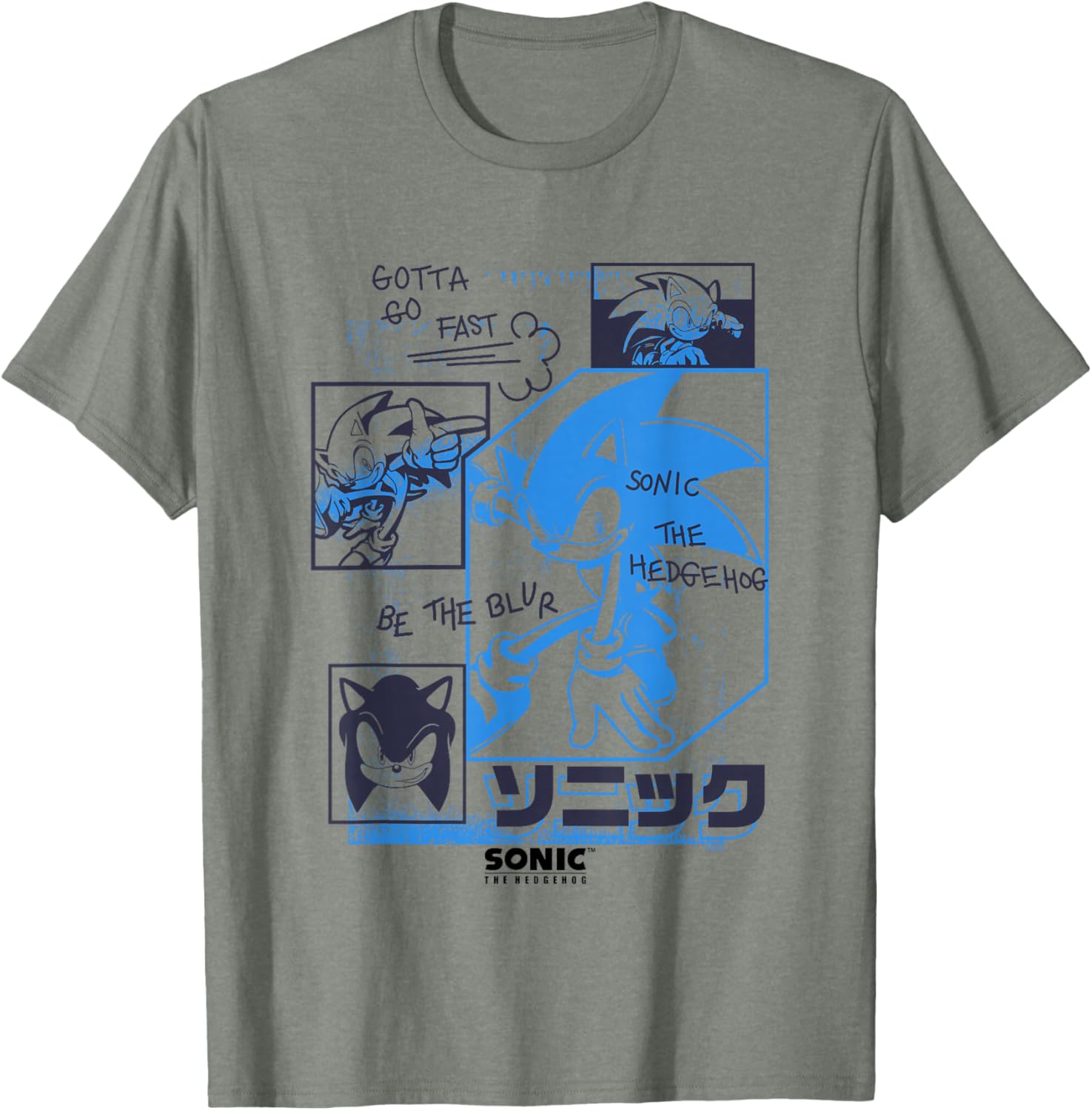 Sonic The Hedgehog Gotta Go Fast Vintage Sketch T-Shirt for Fans - 5