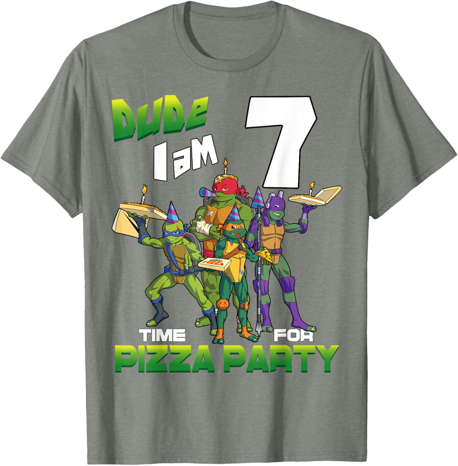 Mademark Teenage Mutant Ninja Turtles Pizza Party T-Shirt for 7 Year Olds - 20