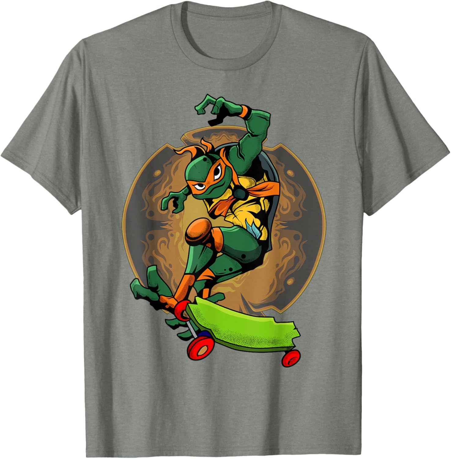 Mademark Teenage Mutant Ninja Turtles Mikey Skateboard T-Shirt for Kids - 16