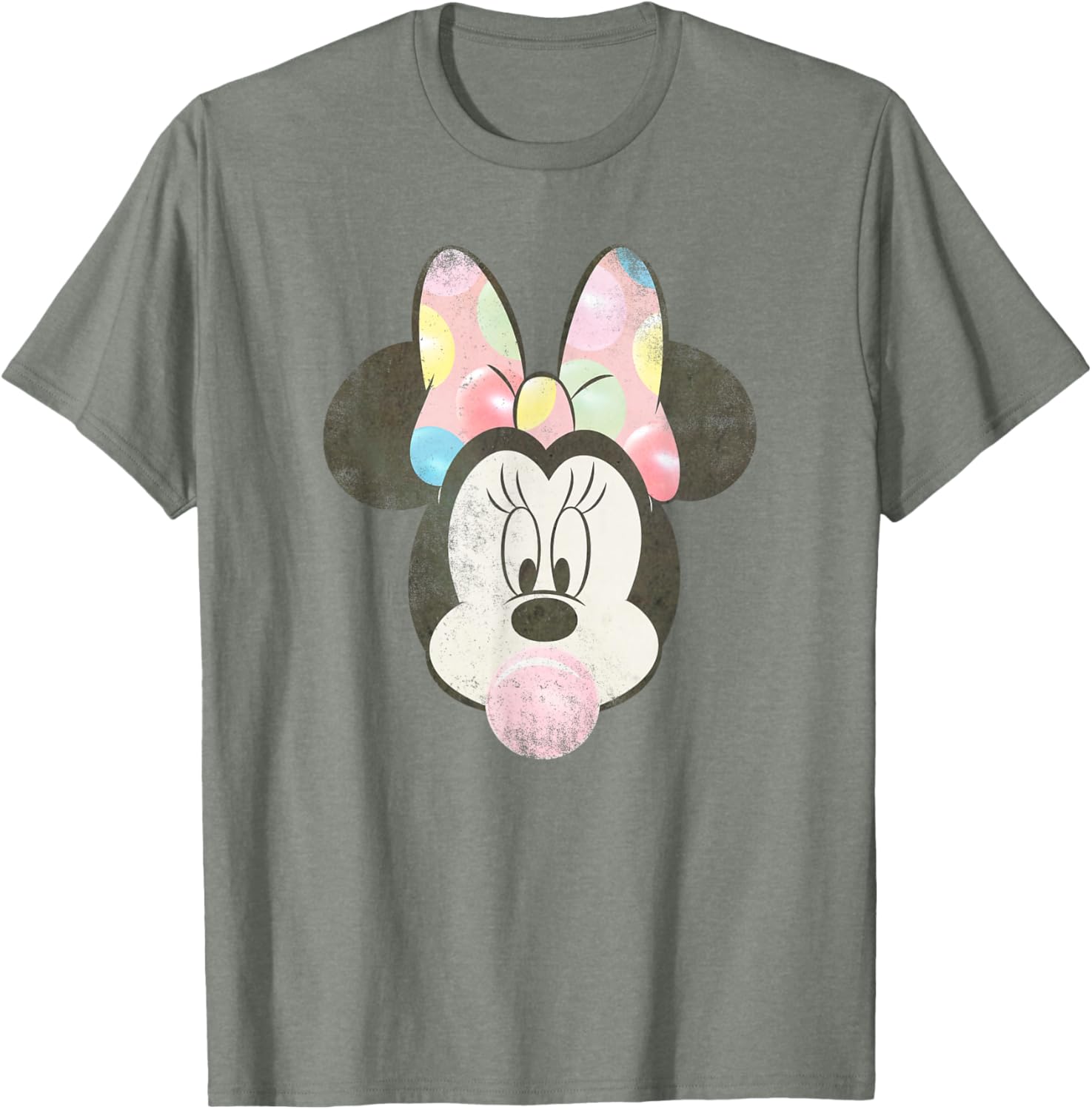 Disney Minnie Mouse Retro Big Face Bubblegum T-Shirt for Fun Fashion - 6