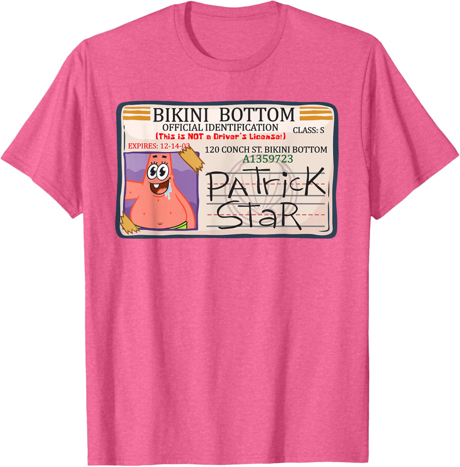 Mademark x SpongeBob Bikini Bottom Patrick Star Driving License T-Shirt - 7